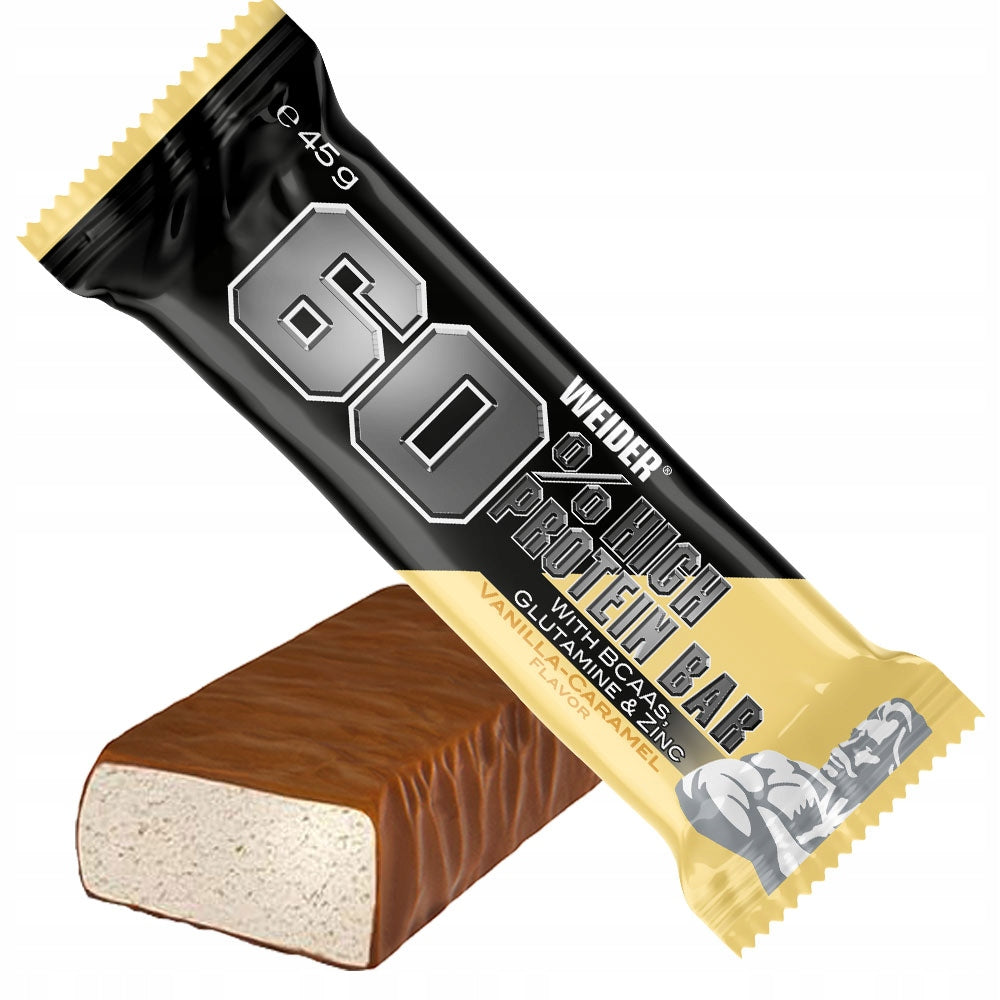 WEIDER 60% PROTEIN BAR VANILLA - 45g x 24 pcs. Packaging status original