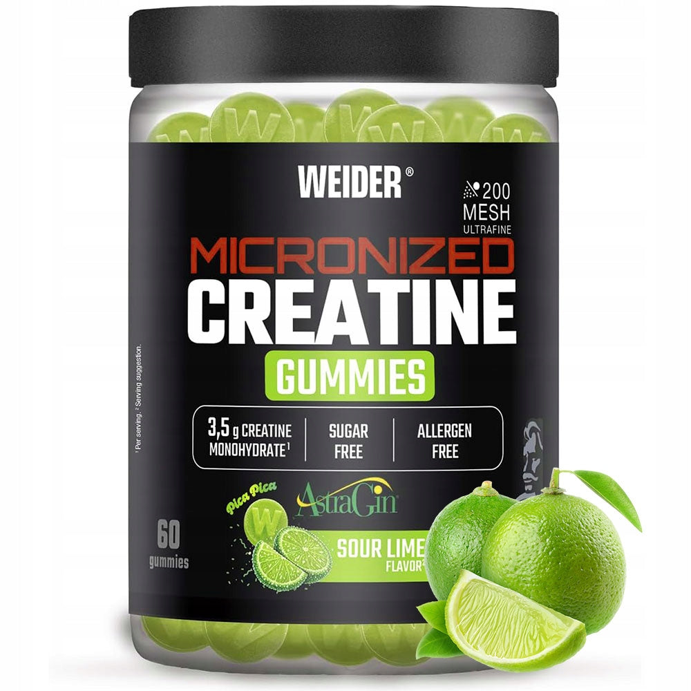 WEIDER CREATINE GUMMIES 60 PCS CREATINE GUMMIES MONOHYDRATE MICRONIZED LIME