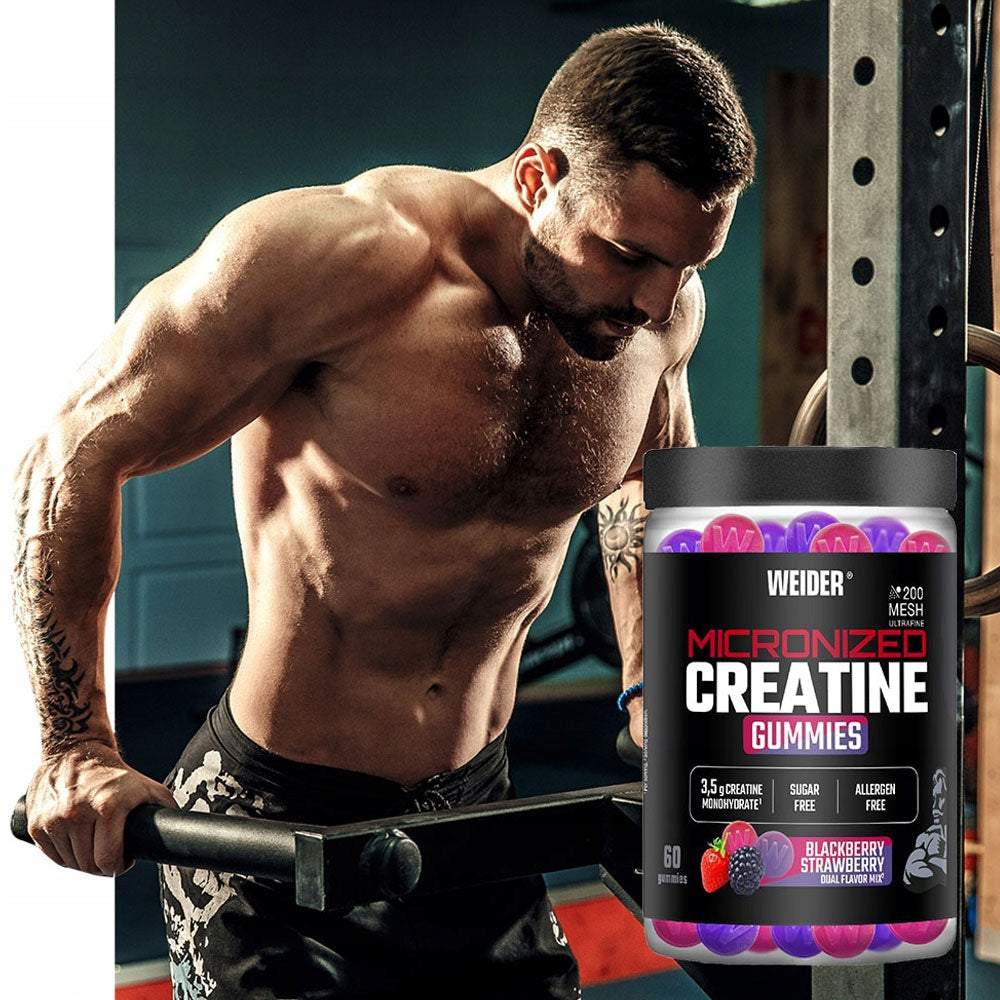 WEIDER CREATINE GUMMIES 60 PCS CREATINE GUMMIES STRAWBERRY-BLACKBERRY MONOHYDRATE Packaging status original