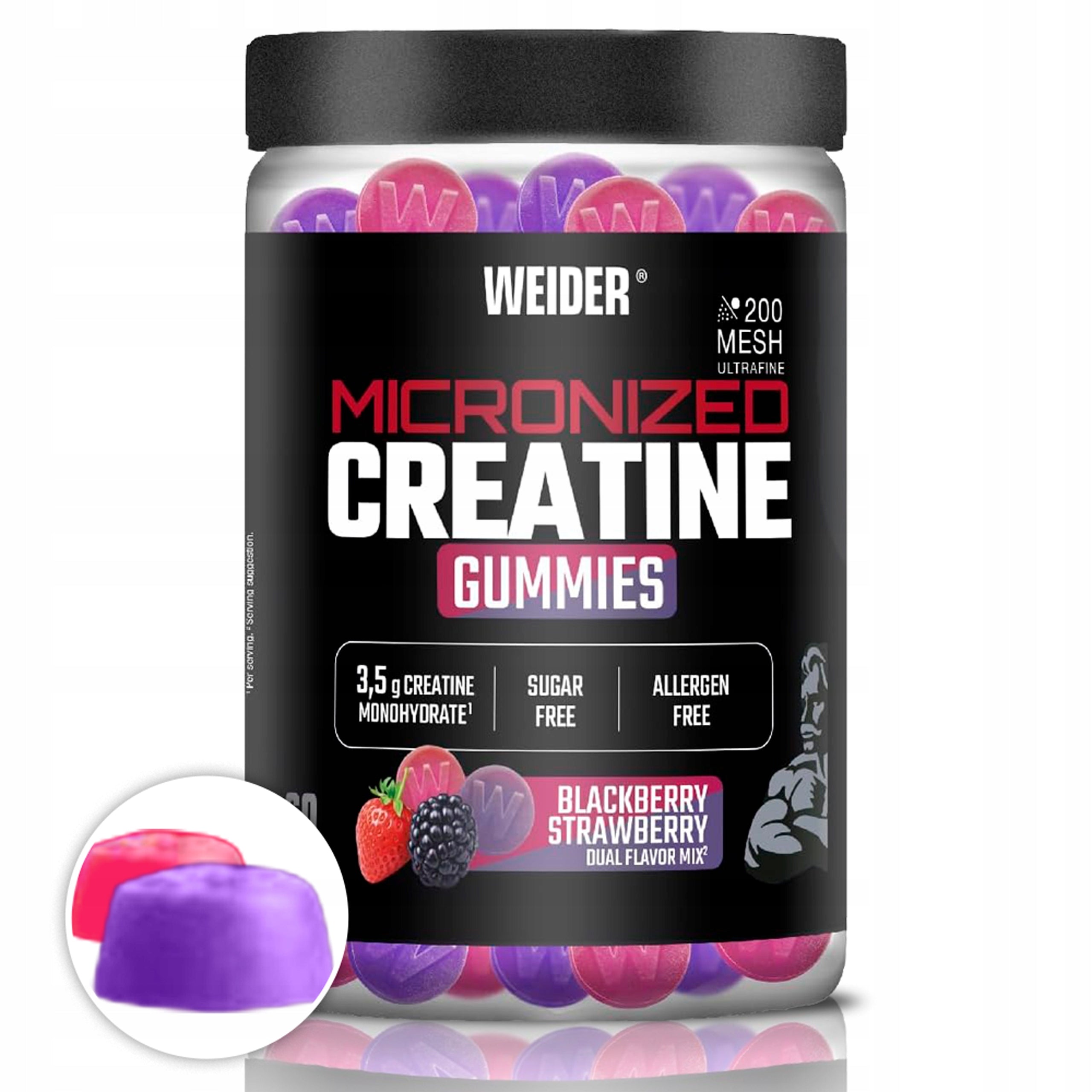 WEIDER CREATINE GUMMIES 60 PIECES GUMMIES CREATINE MONOHYDRATE MICRONIZED MASS
