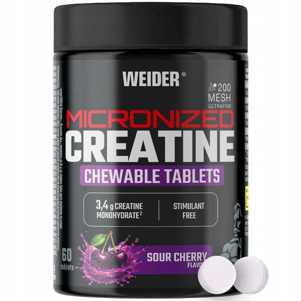 WEIDER CREATINE TABLETS 60 PCS CREATINE CHEWABLE TABLETS MONOHYDRATE CHERRY
