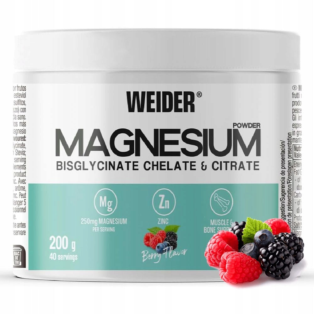 WEIDER MAGNESIUM POWDER CITRATE ZINC CONTRACTIONS MAGNESIUM POWDER 200G BERRY