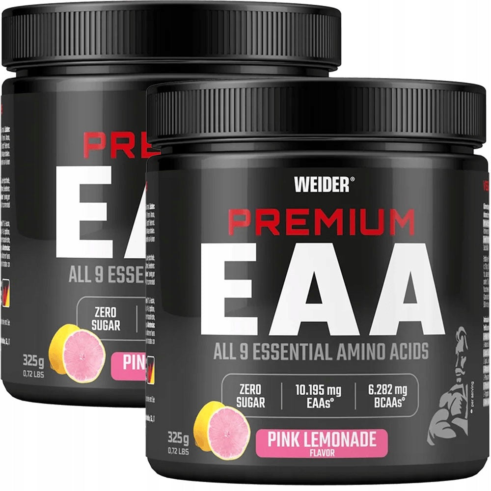 WEIDER PREMIUM EAA ZERO 325g x 2 ESSENTIAL AMINO ACIDS BCAA LEUCYNA LEMONADE