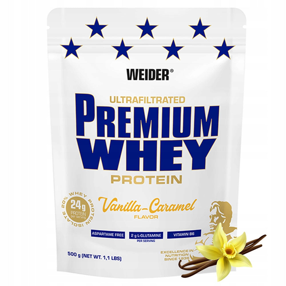 WEIDER PREMIUM WHEY PROTEIN 500g - WHEY PROTEIN WPI WPC VANILLA CARAMEL
