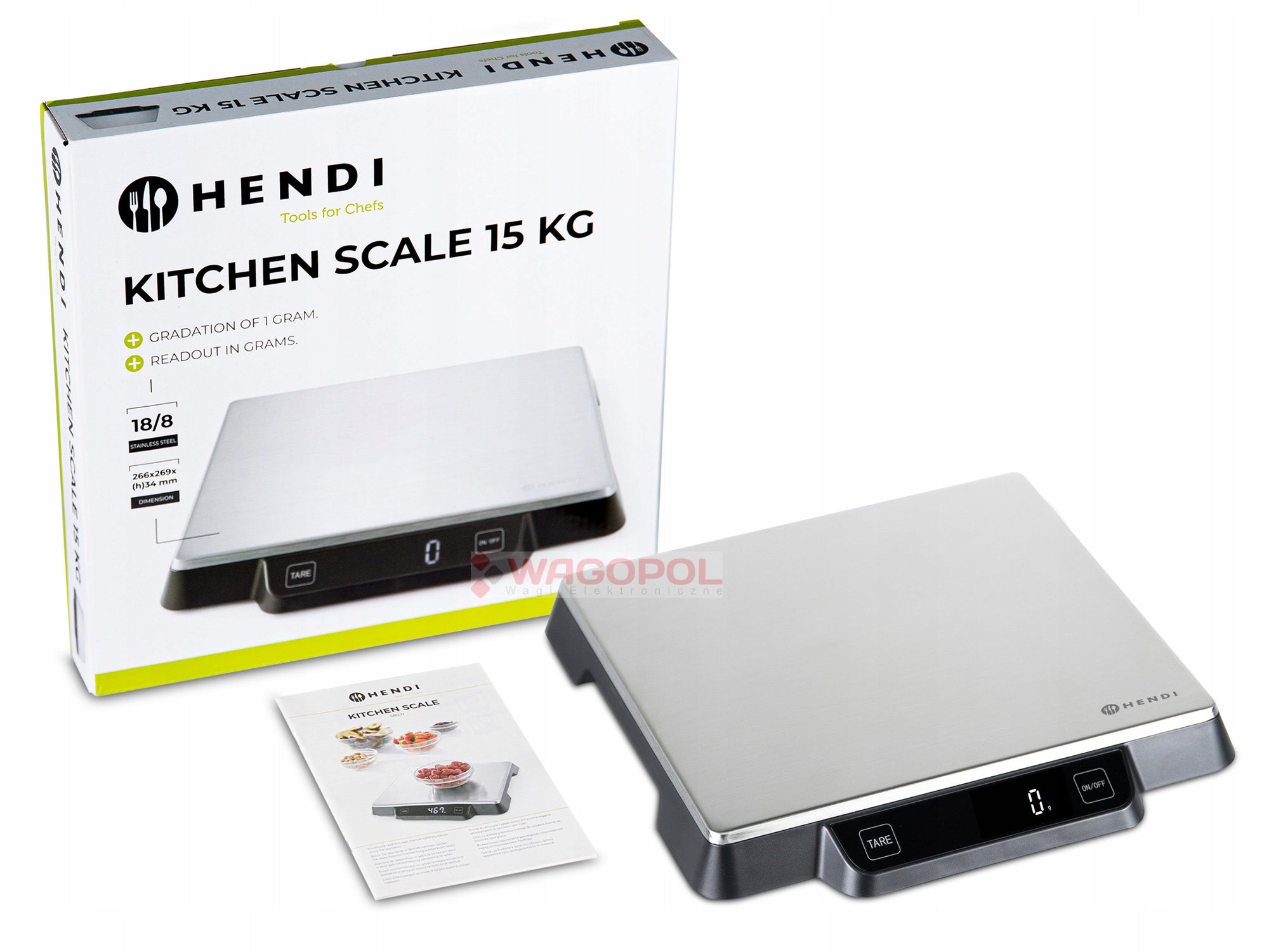 WEIGHT 15KG / 1g ELECTRONIC HENDI SHOP CATERING KITCHEN Manufacturer code HENDI 15KG