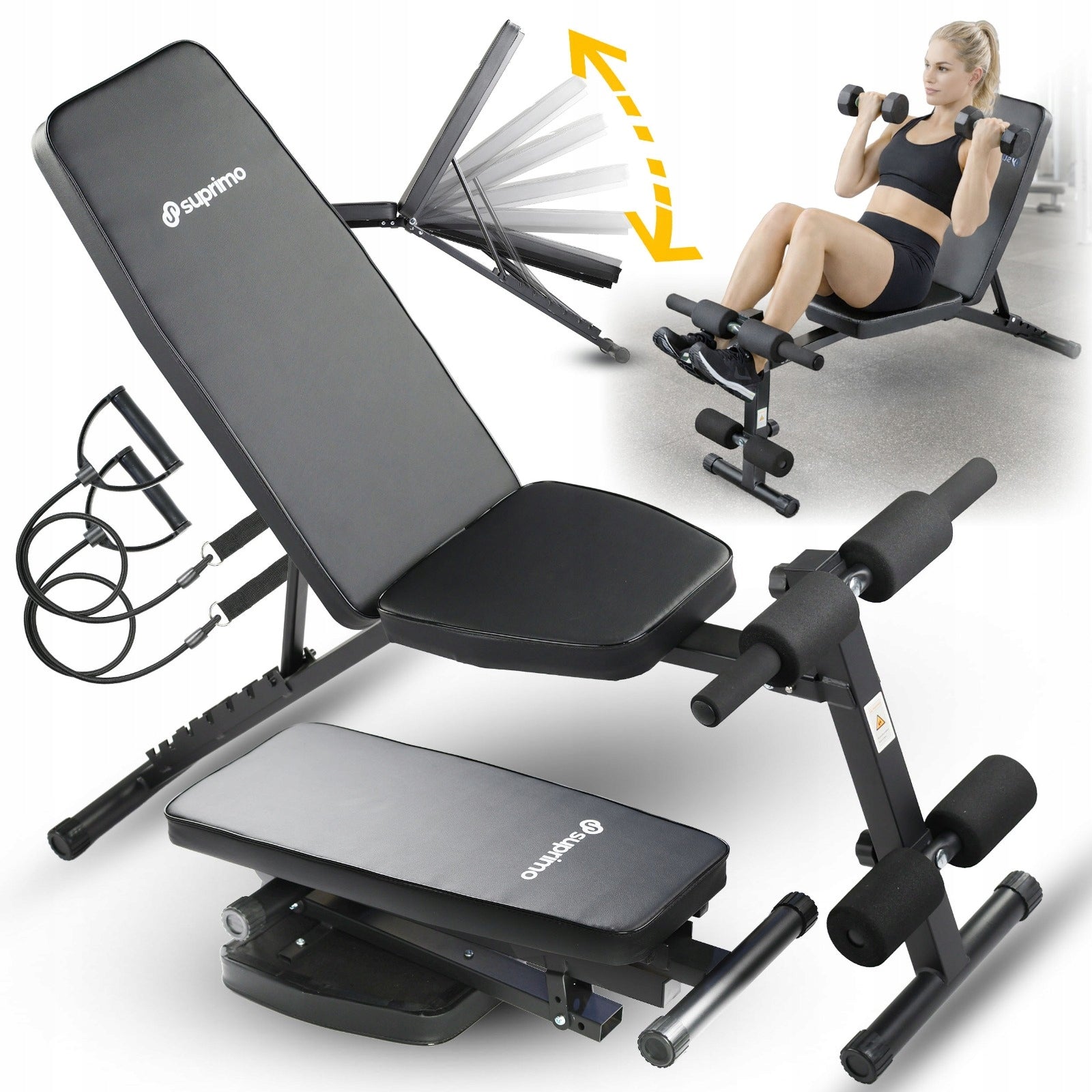 WEIGHT BENCH ADJUSTABLE FOLDING EXPANDERS BENCH FOR EXERCISING AT HOME