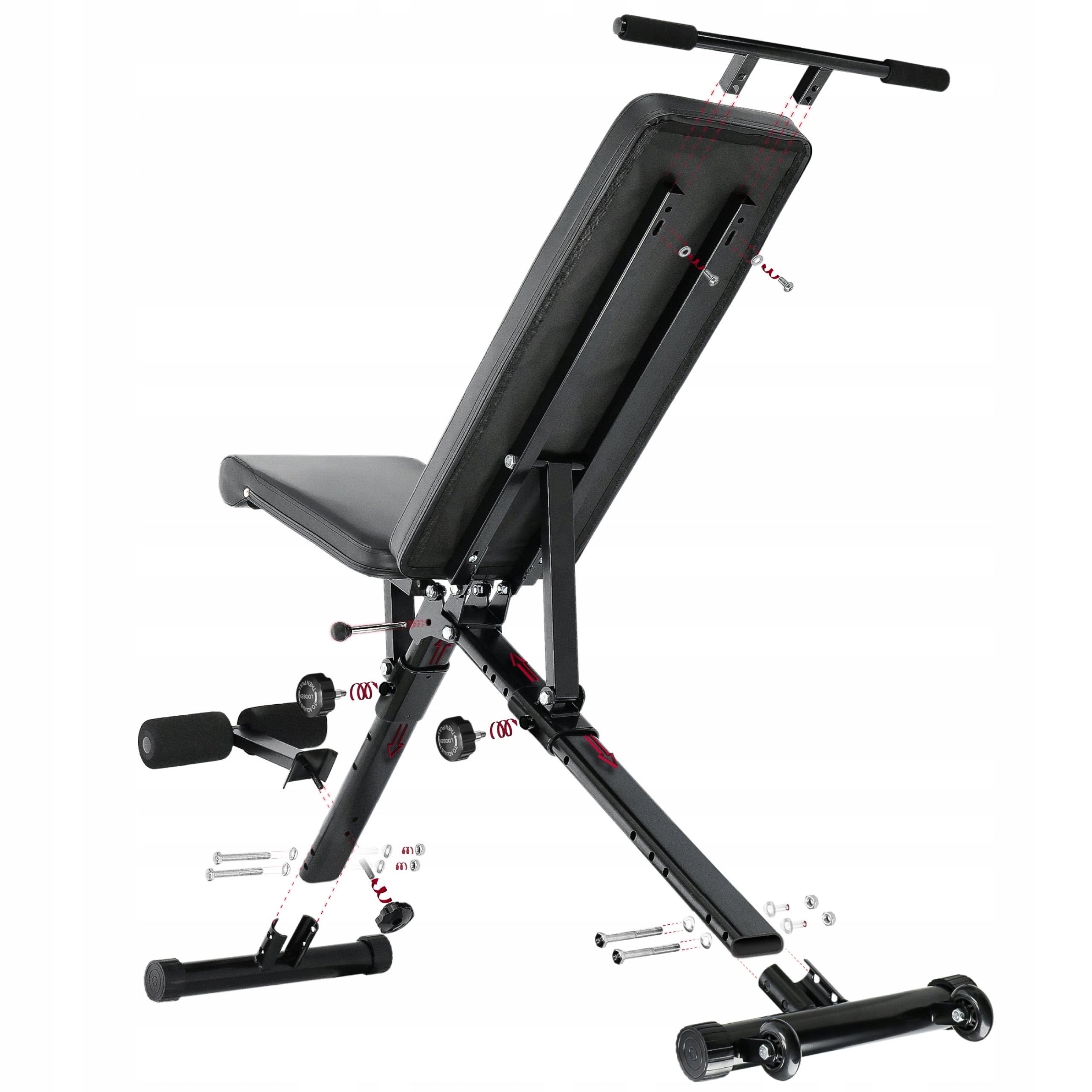 WEIGHT BENCH ADJUSTABLE FOR EXERCISE FOLDING BENCH STRAIGHT SLANTED PRO For for biceps muscle for crunches for back for chest muscles for leg muscles for triceps muscle multifunctional