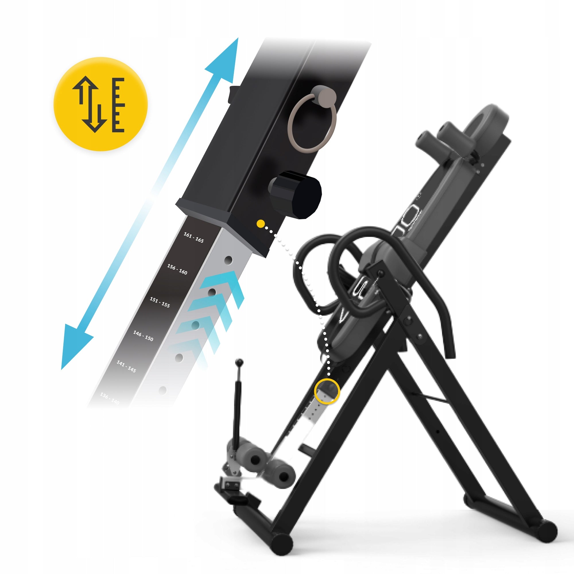 WEIGHT BENCH INVERSION GRAVITY BENCH FOR EXERCISE ADJUSTABLE Model INVERSION TABLE GRAY