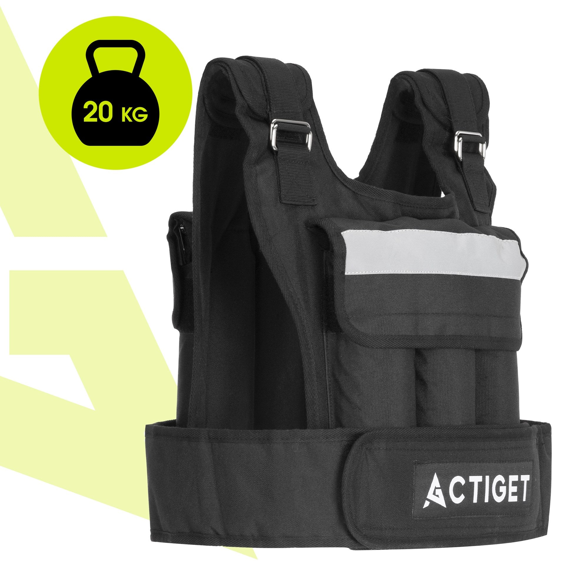WEIGHTED VEST 20kg ADJUSTABLE TRAINING FOR WEIGHTED EXERCISES Opening diameter 100 mm