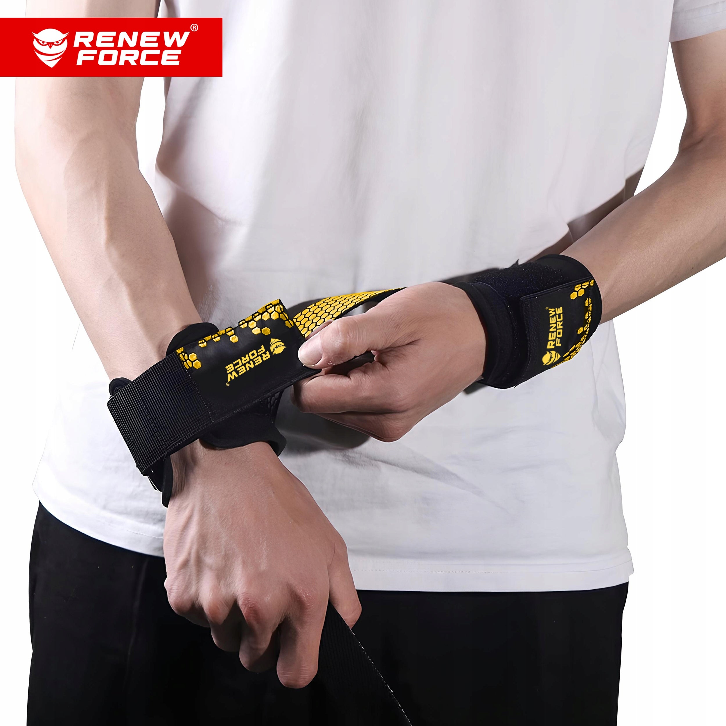 WEIGHTLIFTING BELTS STRAPS HANDLES FOR DEADLIFT TRAINING Brand Renew Force