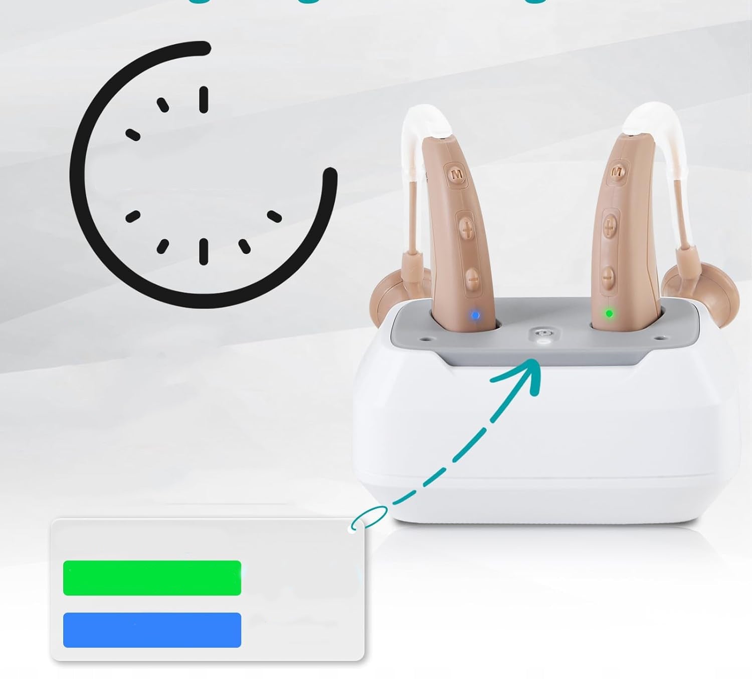 WEIYII Hearing Aid 1021 Digital Rechargeable Noise Cancellation 4 Case Modes Ear right and left