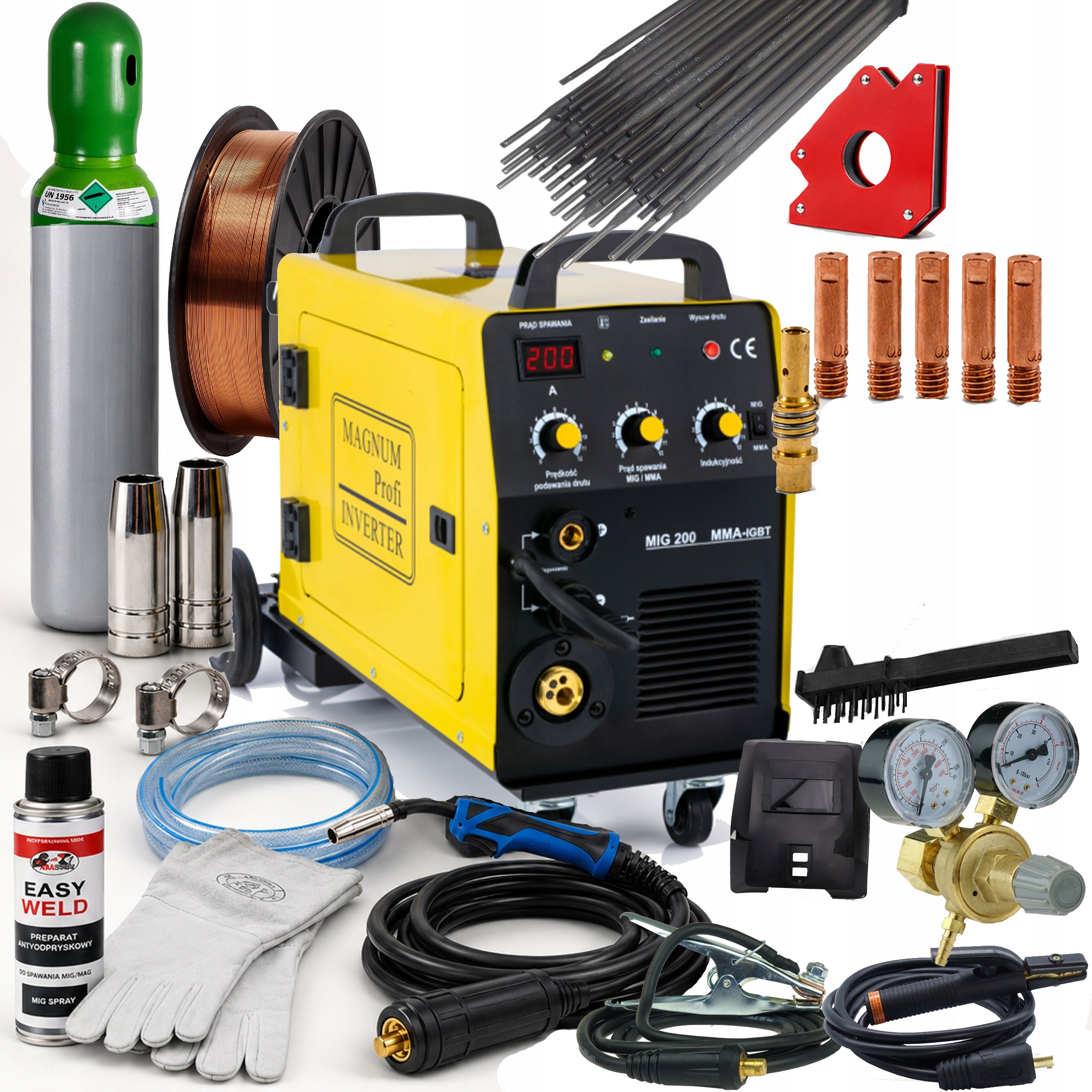 WELDER MAGNUM MIG 200 KN MMA 200A MIG/MMA, soldering, set of 3