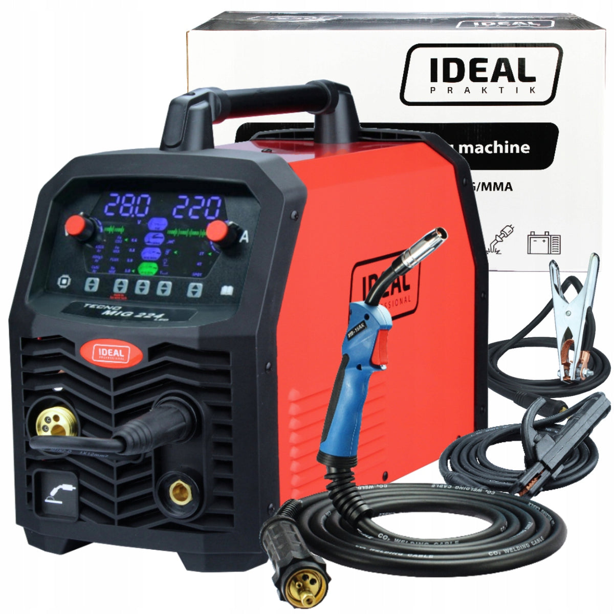 WELDER MIGOMAT TECNOMIG 224 LED 4x4 220A 60% MMA SYNERGY IDEAL