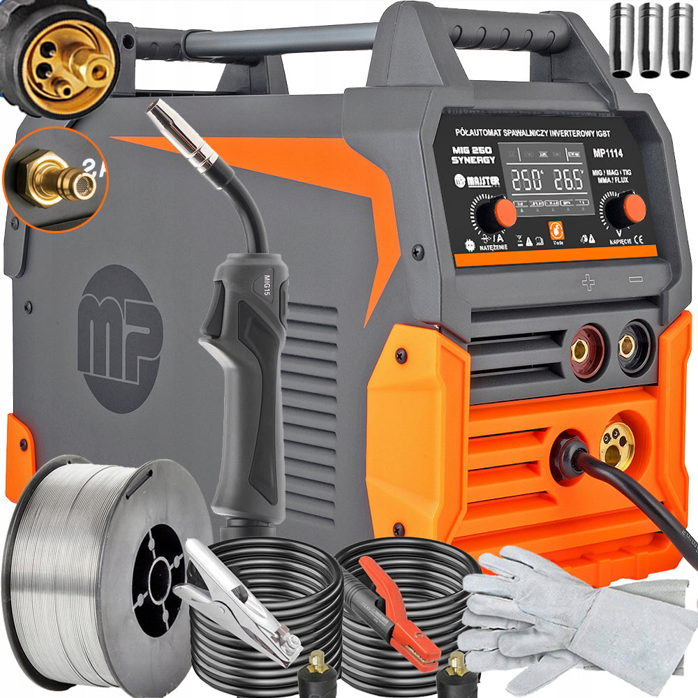 WELDING MACHINE 250A 5KG INVERTER MIGOMAT MIG/MAG MMA TIG STRONG LCD DISPLAY