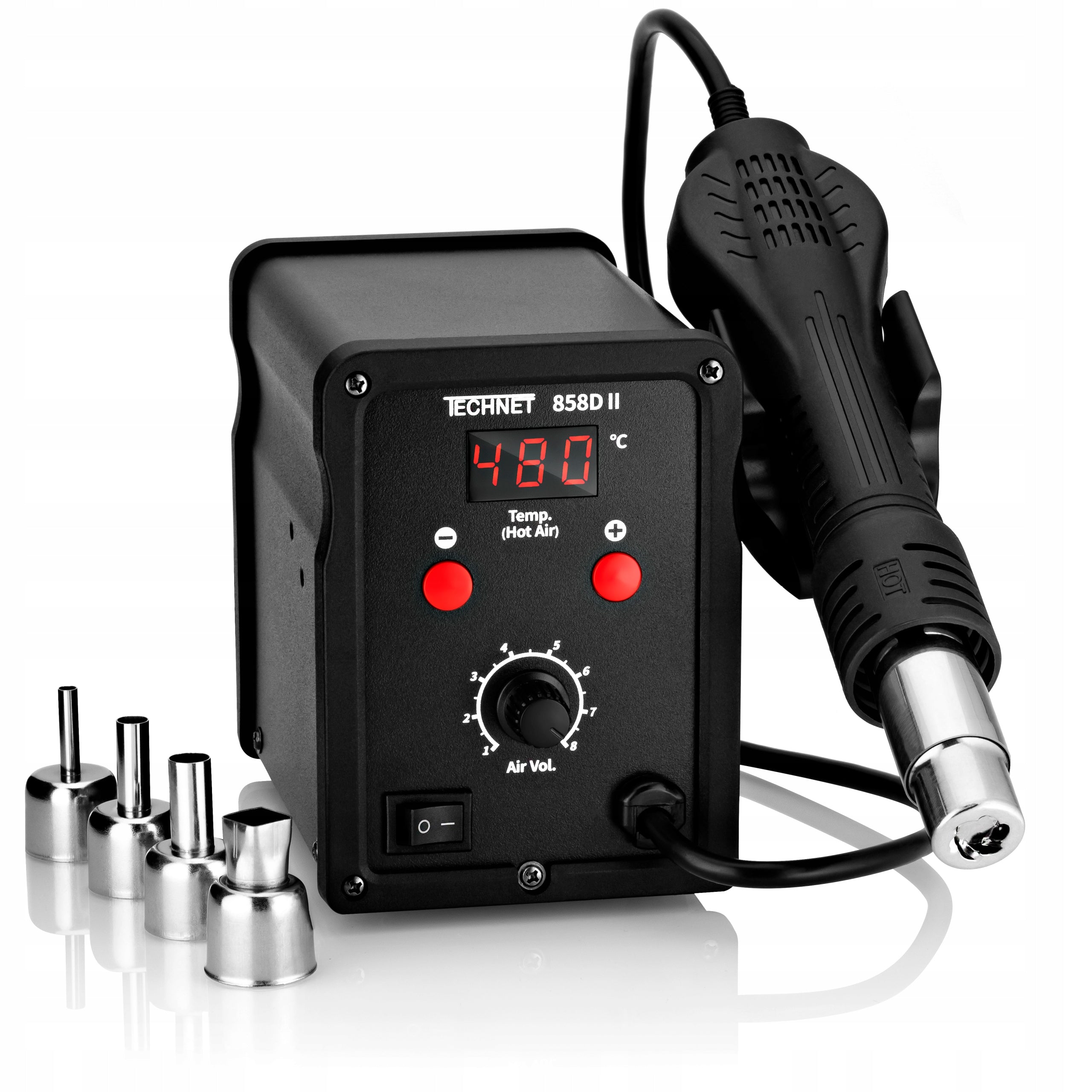 WELDING MACHINE FOR PLASTIC WELDING MACHINE 6x NOZZLE 6x PLASTIC 2x MESH SHOE HQ 858DII Product weight with unit packaging 2 kg