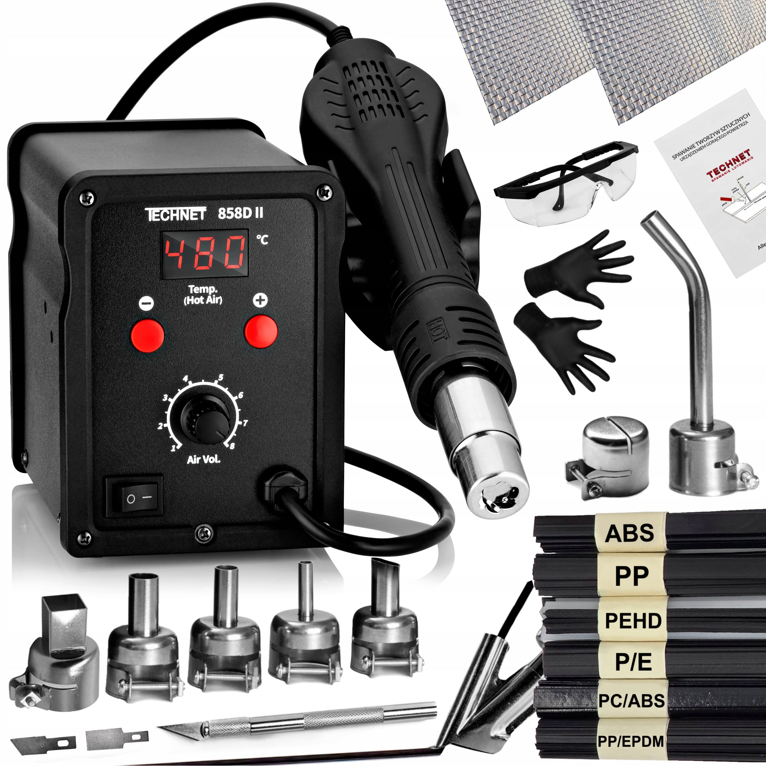 WELDING MACHINE FOR PLASTIC WELDING MACHINE 6x NOZZLE 6x PLASTIC 2x MESH SHOE HQ 858DII