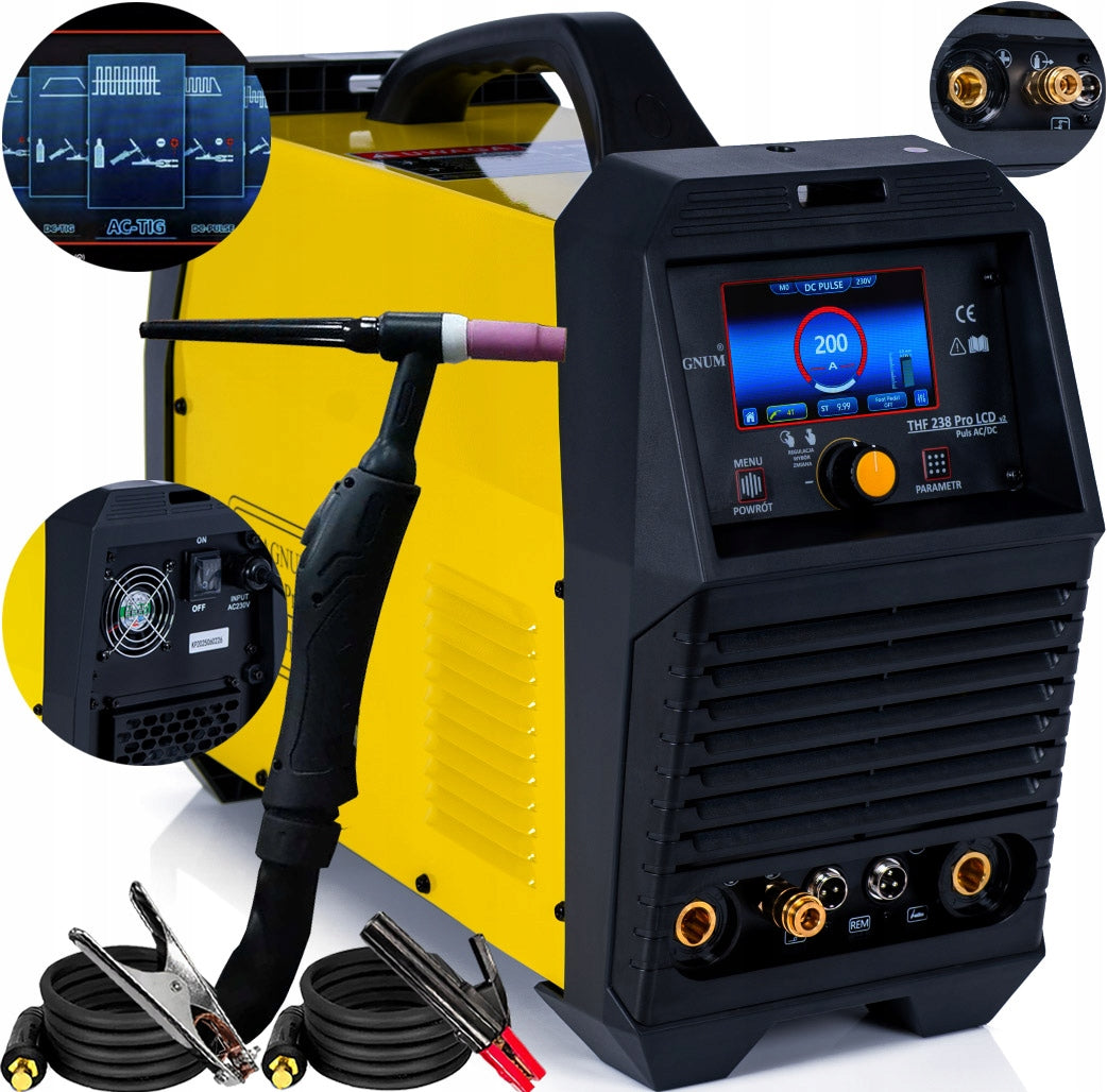 WELDING MACHINE INVERTER TIG HF FOR ALUMINIUM MAGNUM THF 238 PRO LCD V2 PULSE AC/DC
