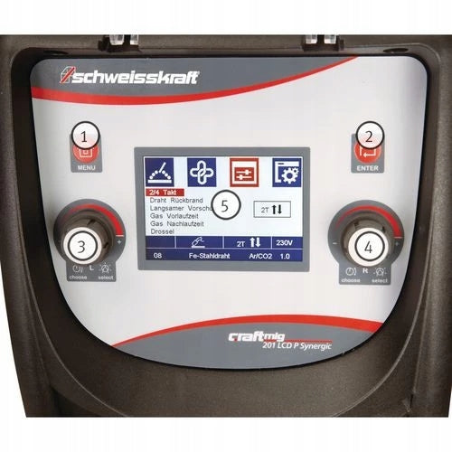 WELDING MACHINE MIG CRAFT-ME 201 LCD P SYNERGISTIC 1071201 SCHWEISSKRAFT Packaging status original