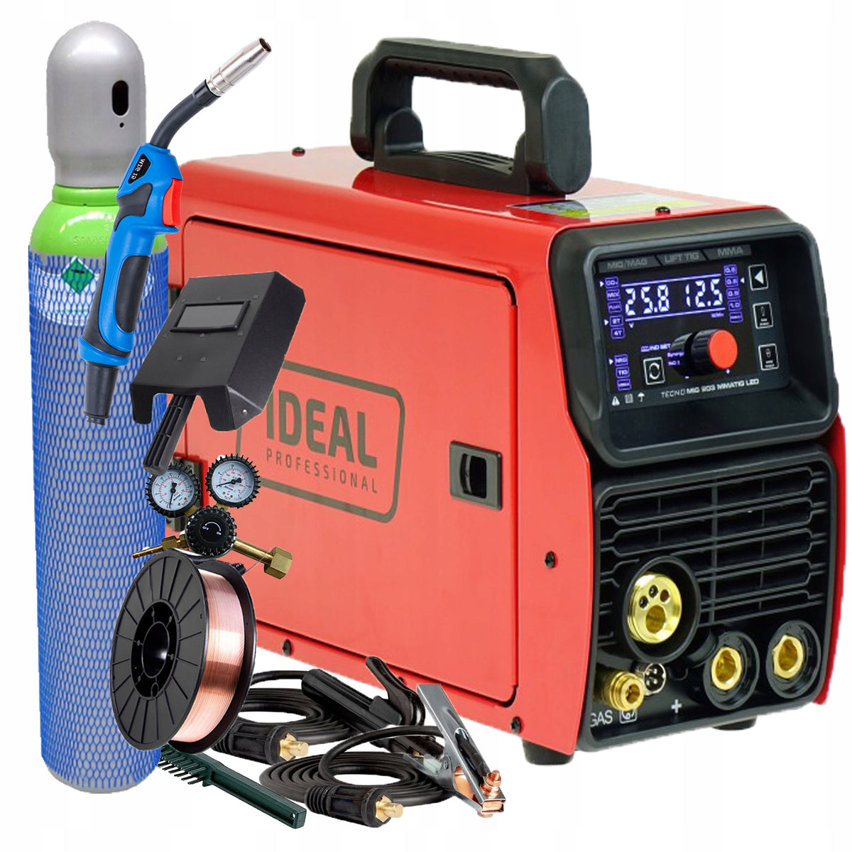 WELDING MACHINE MIGOMAT IDEAL TECNO MIG 203 200A MMA TIG 3IN1 SYNERGY SET