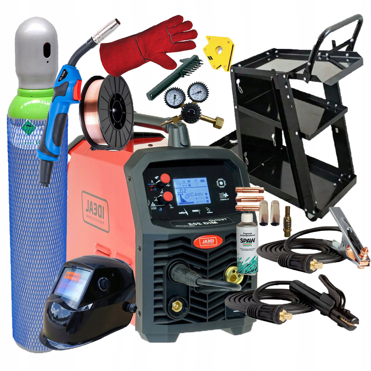 WELDING MACHINE MIGOMAT IDEAL TECNO MIG 205 200A MMA TIG 3IN1 SYNERGY SET