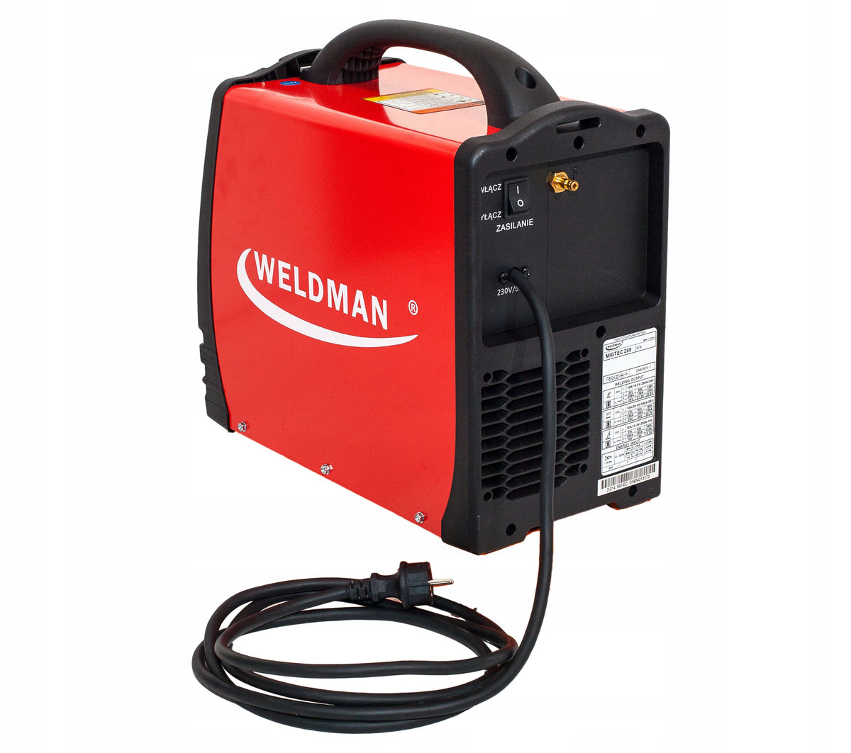 WELDING MACHINE MIGTEC 200 LCD SYN Maximum electrode diameter 4 mm