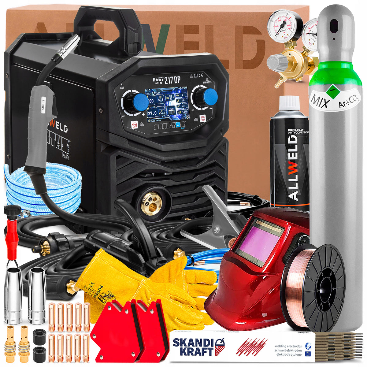 WELDING MACHINE SPARTUS EASY MIG 217DP SYNERGY TIG LIFT DUAL PULSE SOLDERING
