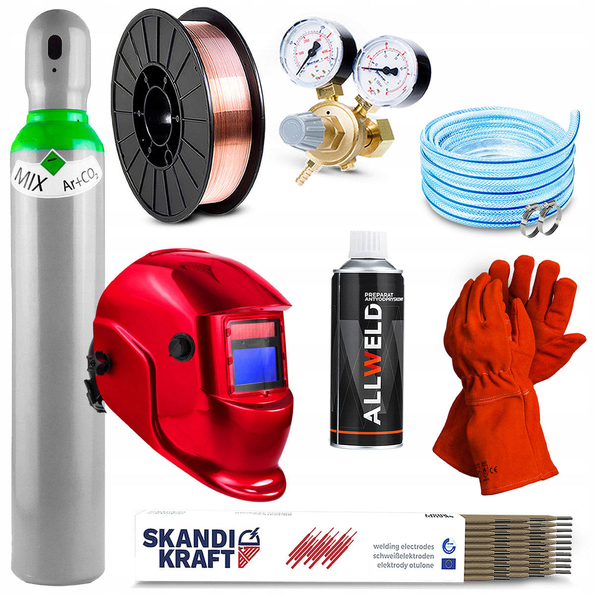 WELDING MACHINE SPARTUS EASYMIG 210 LED 230V 200A SYNERGY TIG LIFT MMA FLUX IGBT Manufacturer code EASYMIG210LED-PAK-15-3 #ZESTAW2AK