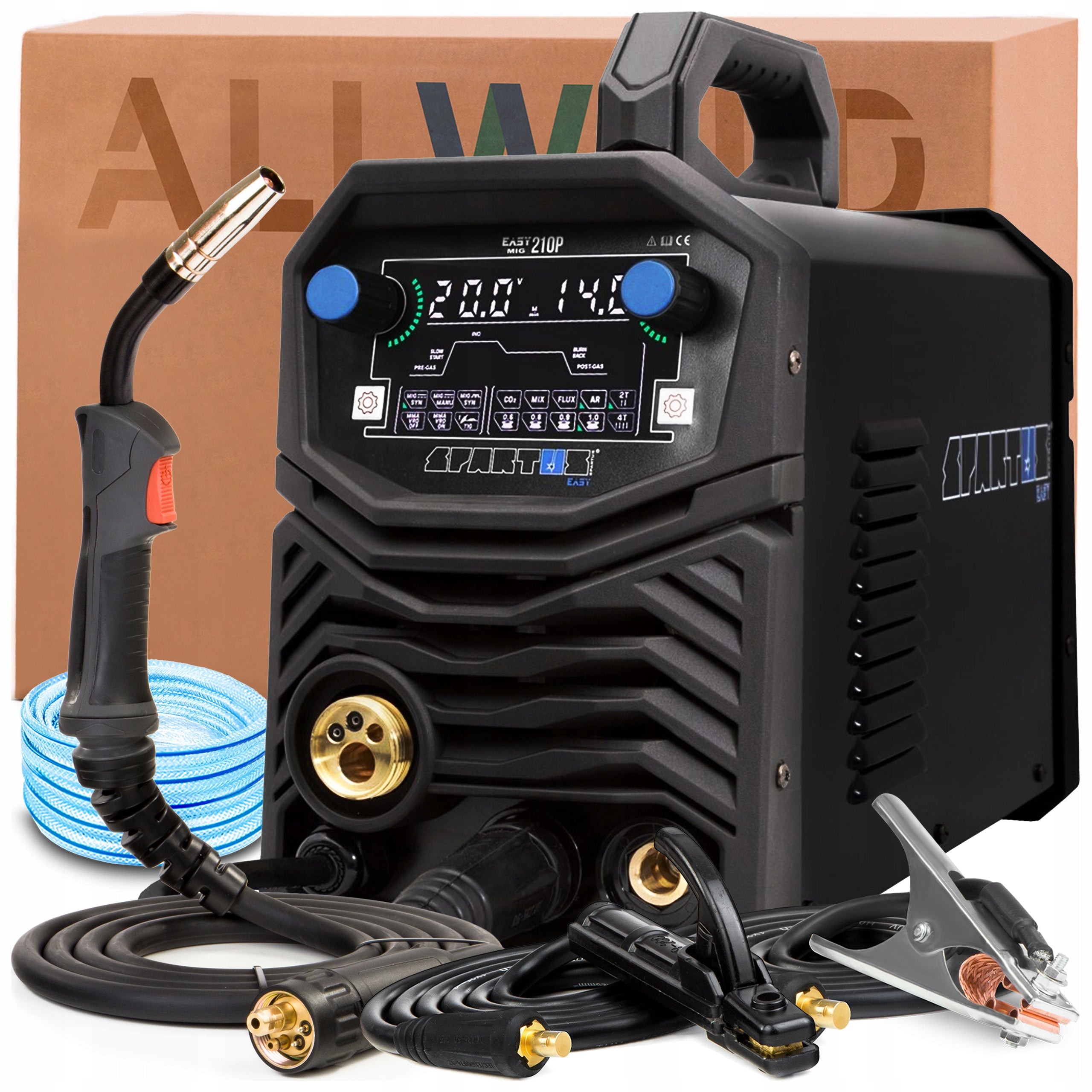 WELDING MACHINE SPARTUS EASYMIG 210 PULSE 230V 200A SYNERGY TIG LIFT 2-ROLL Packaging status original