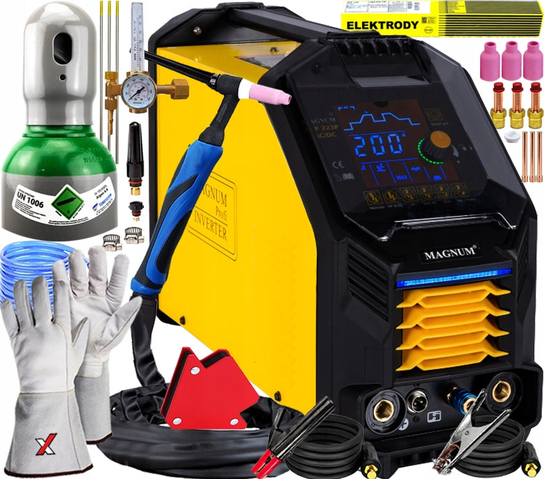 WELDING MACHINE TIG HF FOR ALUMINIUM MAGNUM TIG HF THF 223 PULSE AC/DC BI LEVEL MMA