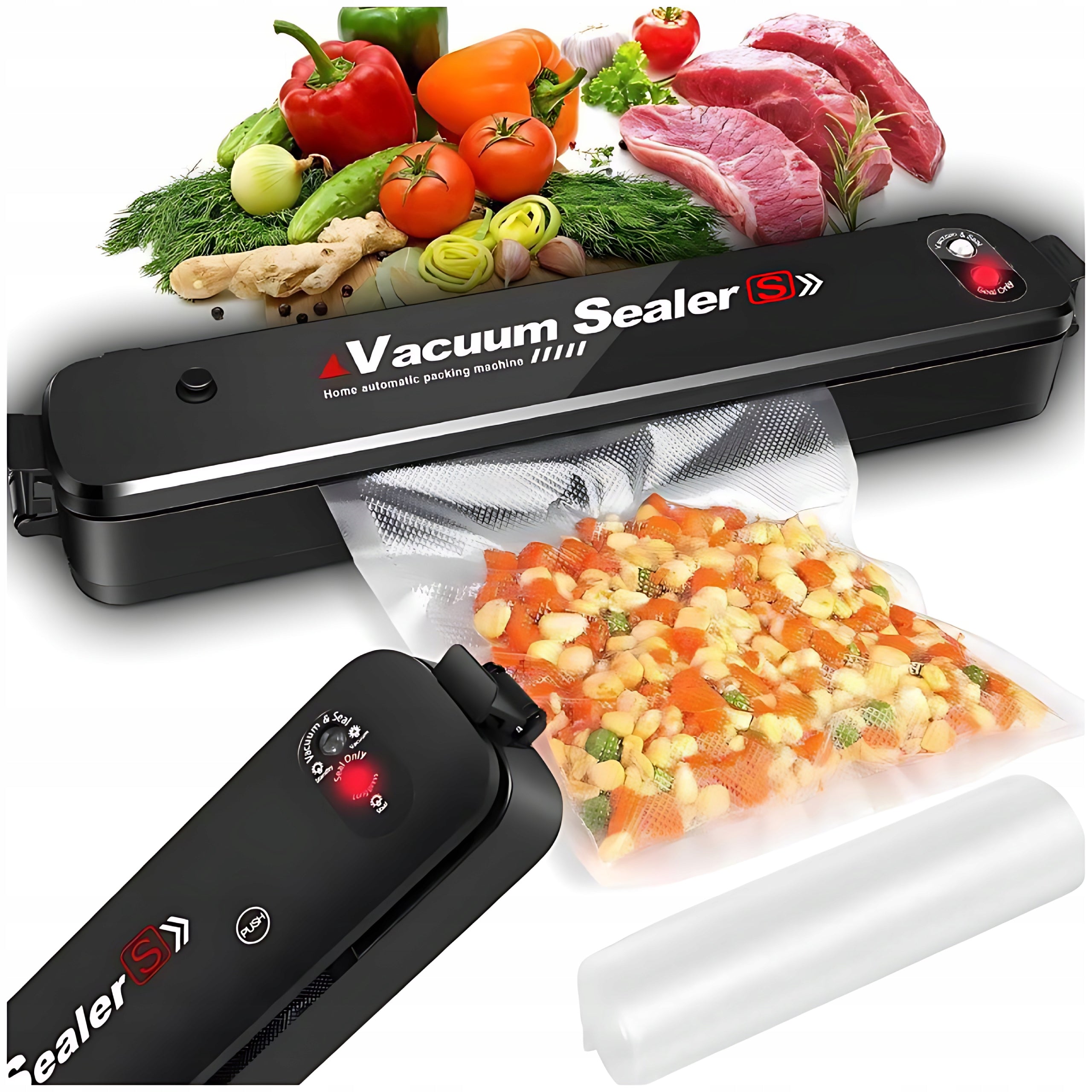 WELDING MACHINE VACUUM PACKING MACHINE FOR FOOD AND VEGETABLE PACKAGING + 10 BAGS