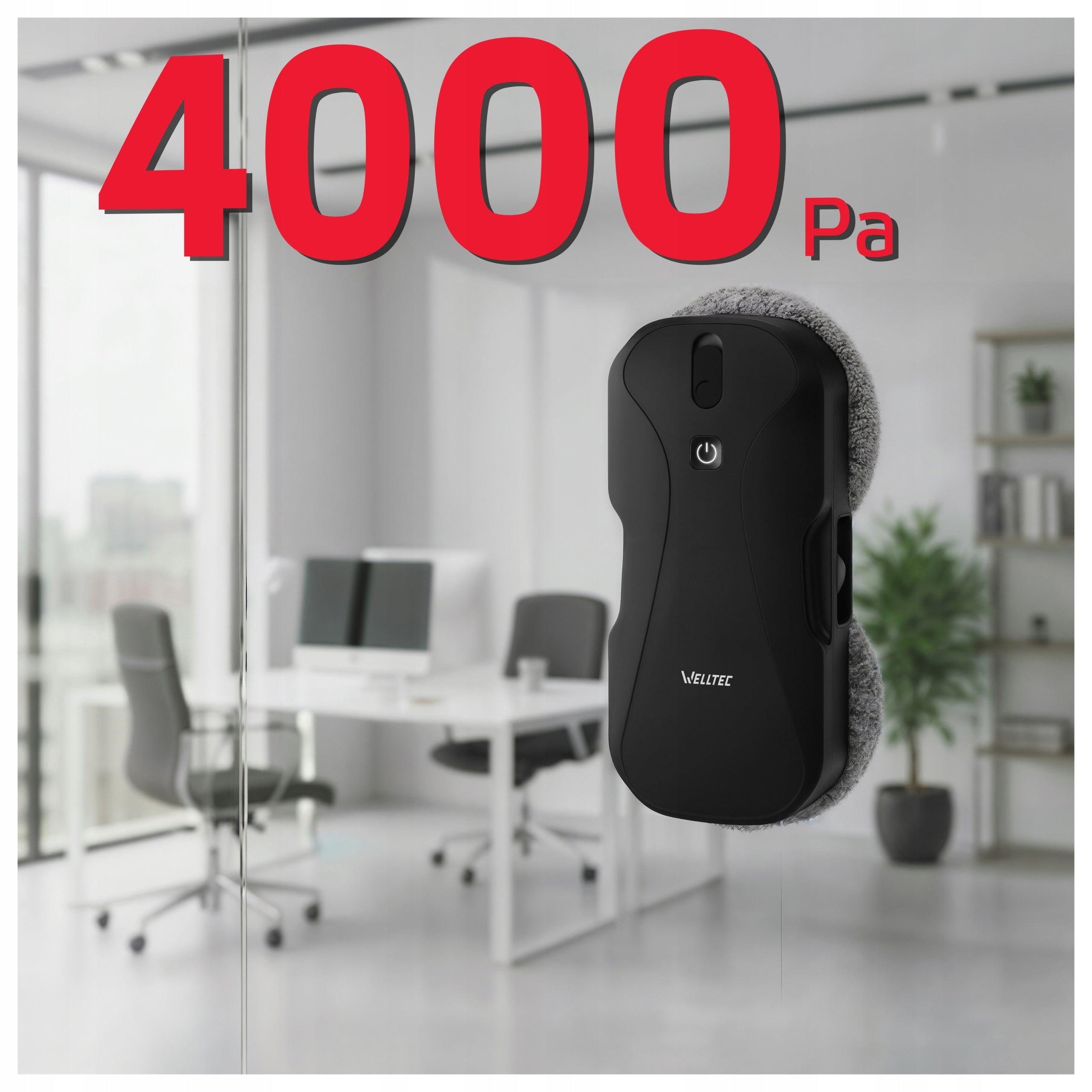 WELLTEC RX11 PRO - WINDOW CLEANER | 4000Pa | WiFi | REMOTE CONTROL + ACCESSORIES Packaging status original
