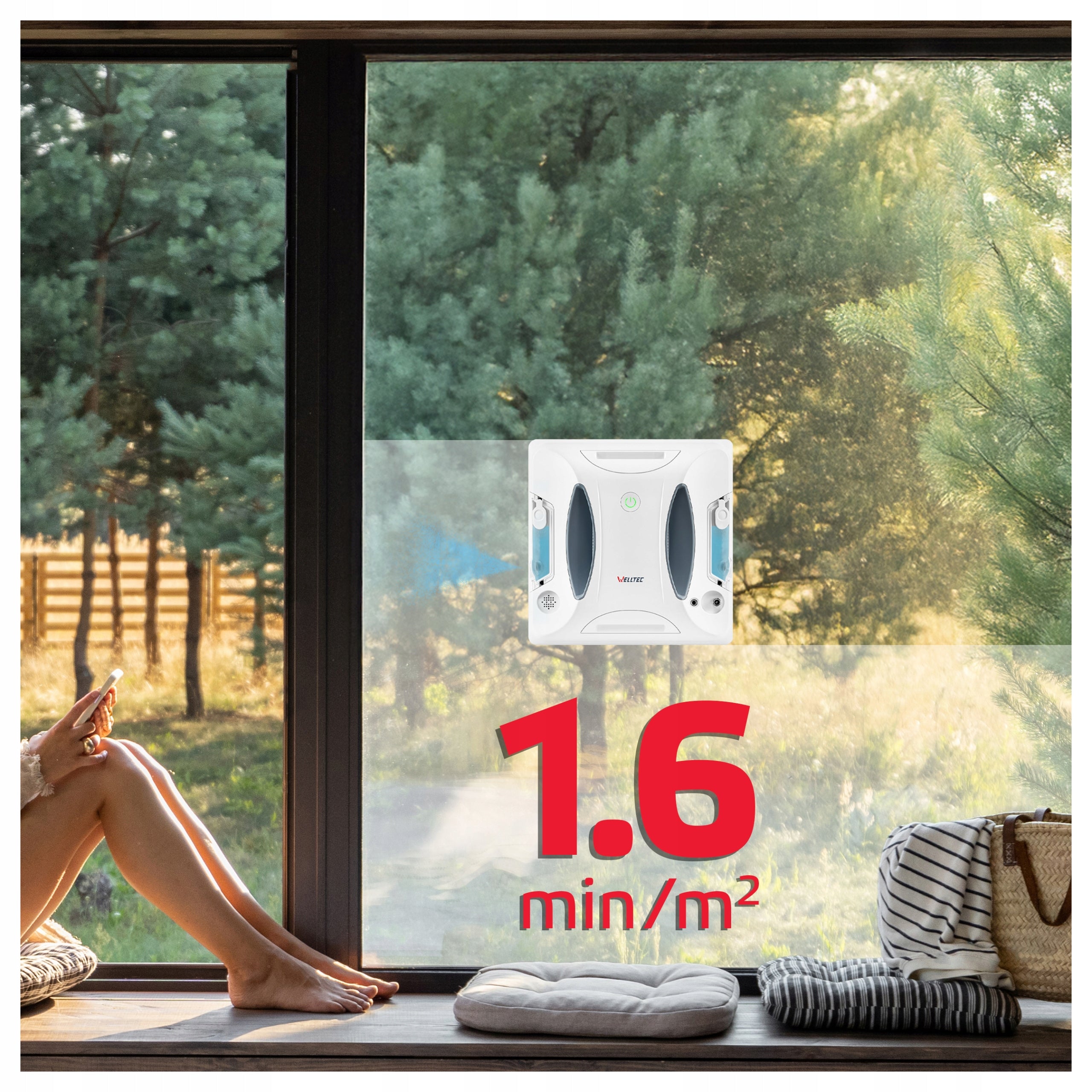 WELLTEC RX3 PRO - WINDOW CLEANING ROBOT | 4000Pa | WiFi | REMOTE CONTROL + ACCESSORIES Packaging status original