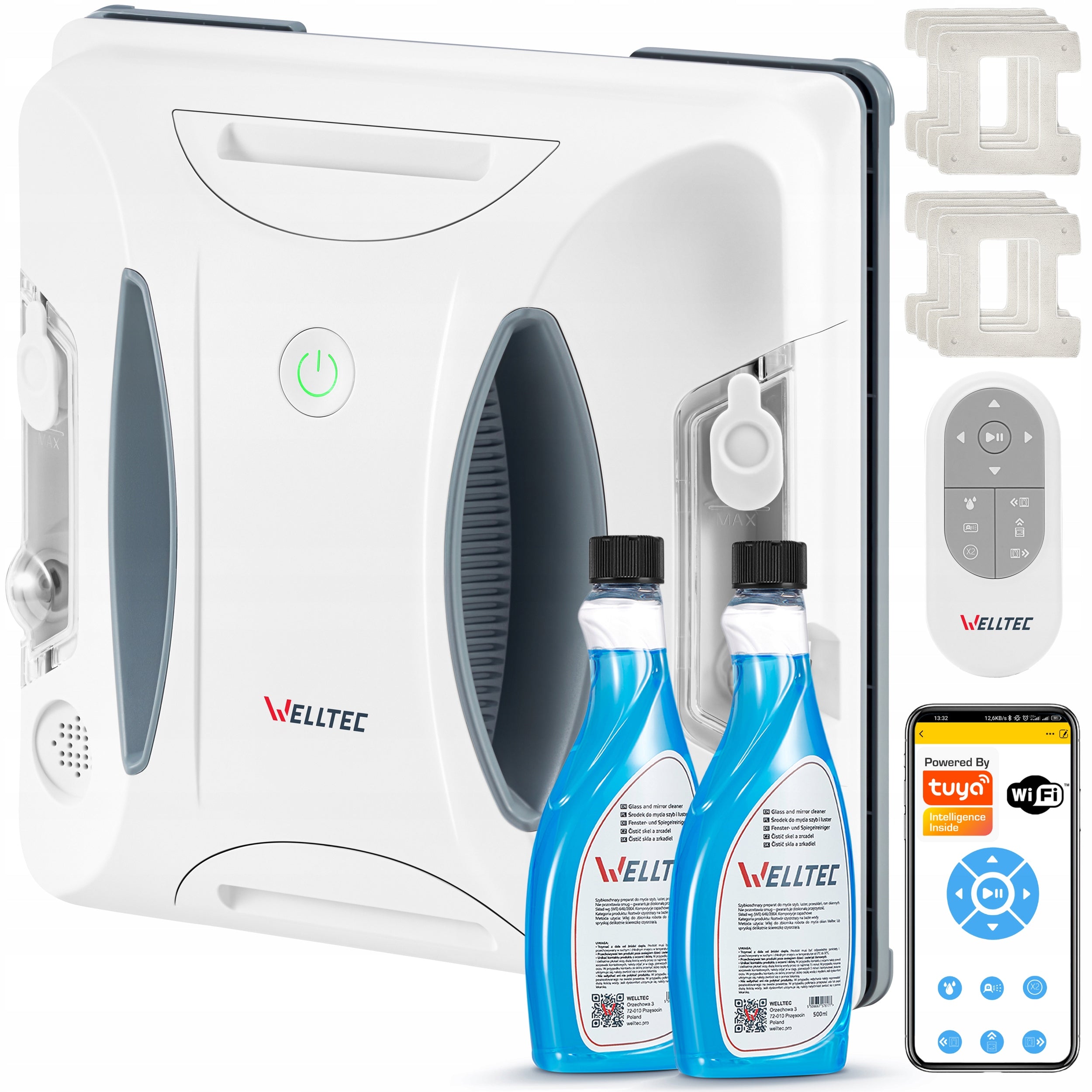 WELLTEC RX3 PRO - WINDOW CLEANING ROBOT | 4000Pa | WiFi | REMOTE CONTROL + ACCESSORIES