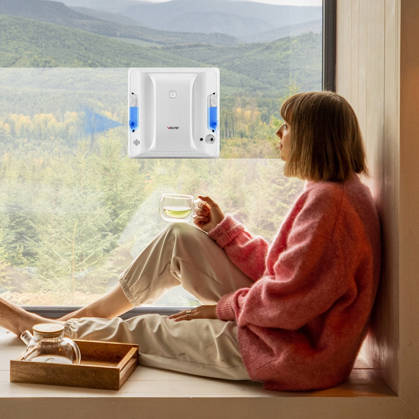 WELLTEC RX4 PRO - WINDOW CLEANER | 4000Pa | WIFI | REMOTE CONTROL + ACCESSORIES Power 72 W