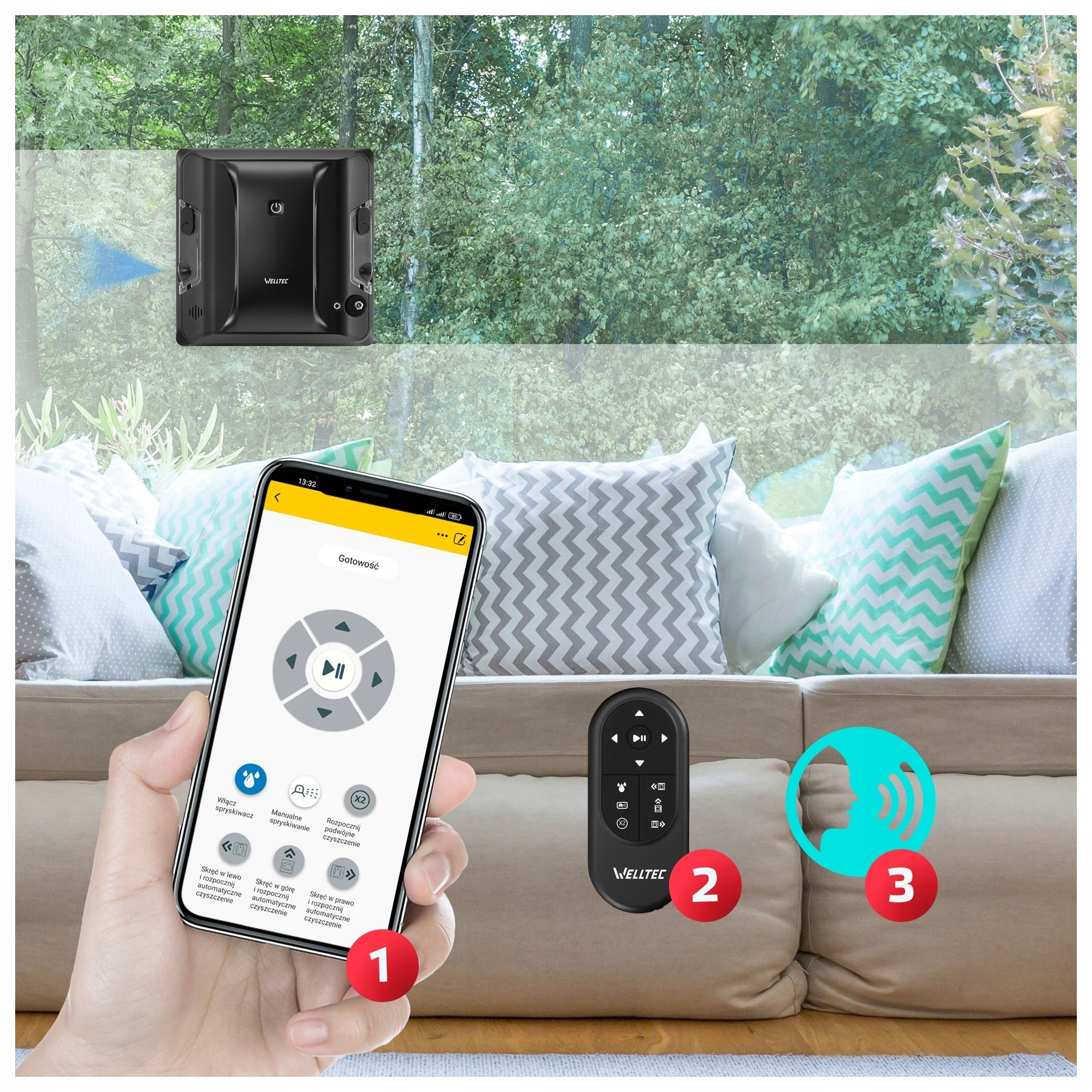 WELLTEC RX4 PRO - WINDOW CLEANING ROBOT | 4000Pa | WiFi | REMOTE CONTROL + ACCESSORIES Brand Welltec