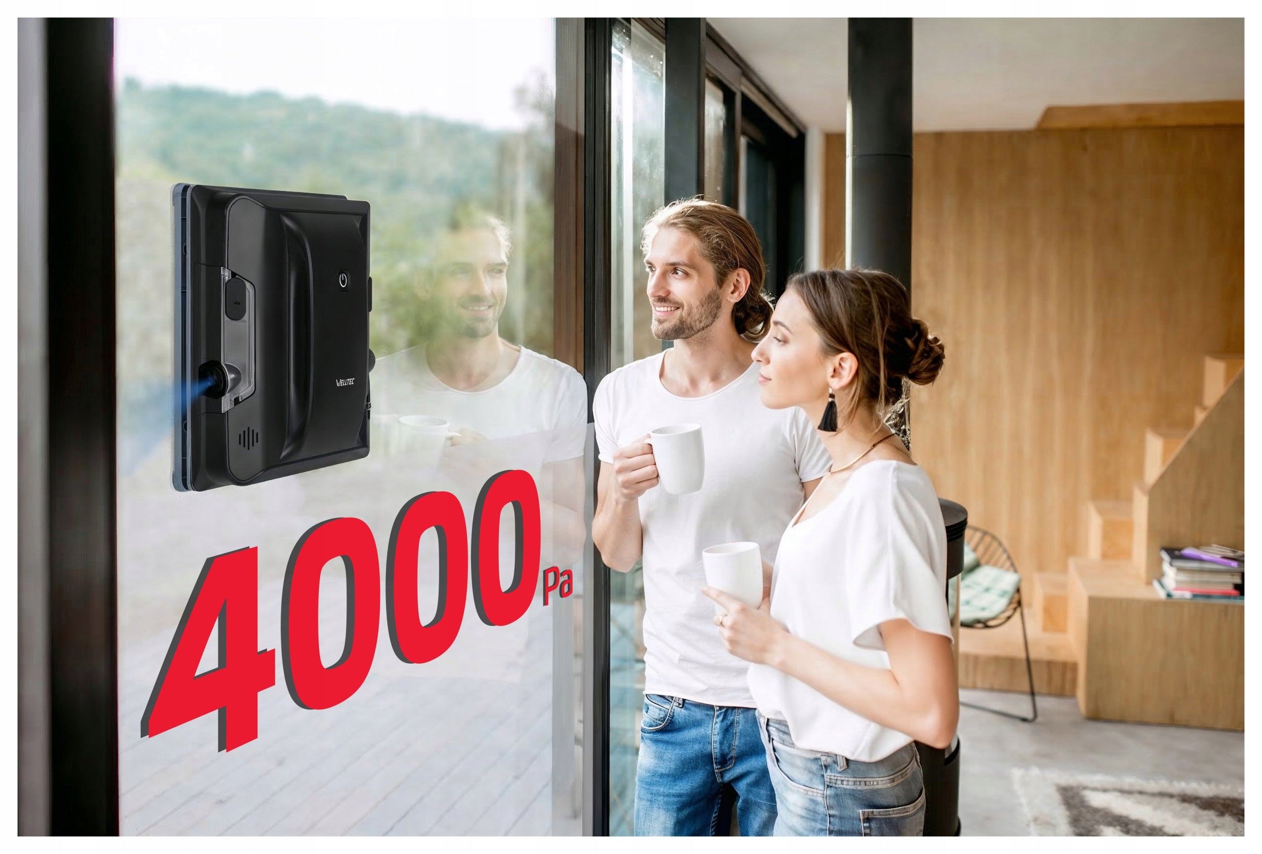 WELLTEC RX4 PRO - WINDOW CLEANING ROBOT | 4000Pa | WiFi | REMOTE CONTROL + ACCESSORIES Manufacturer code RX4 Pro Black