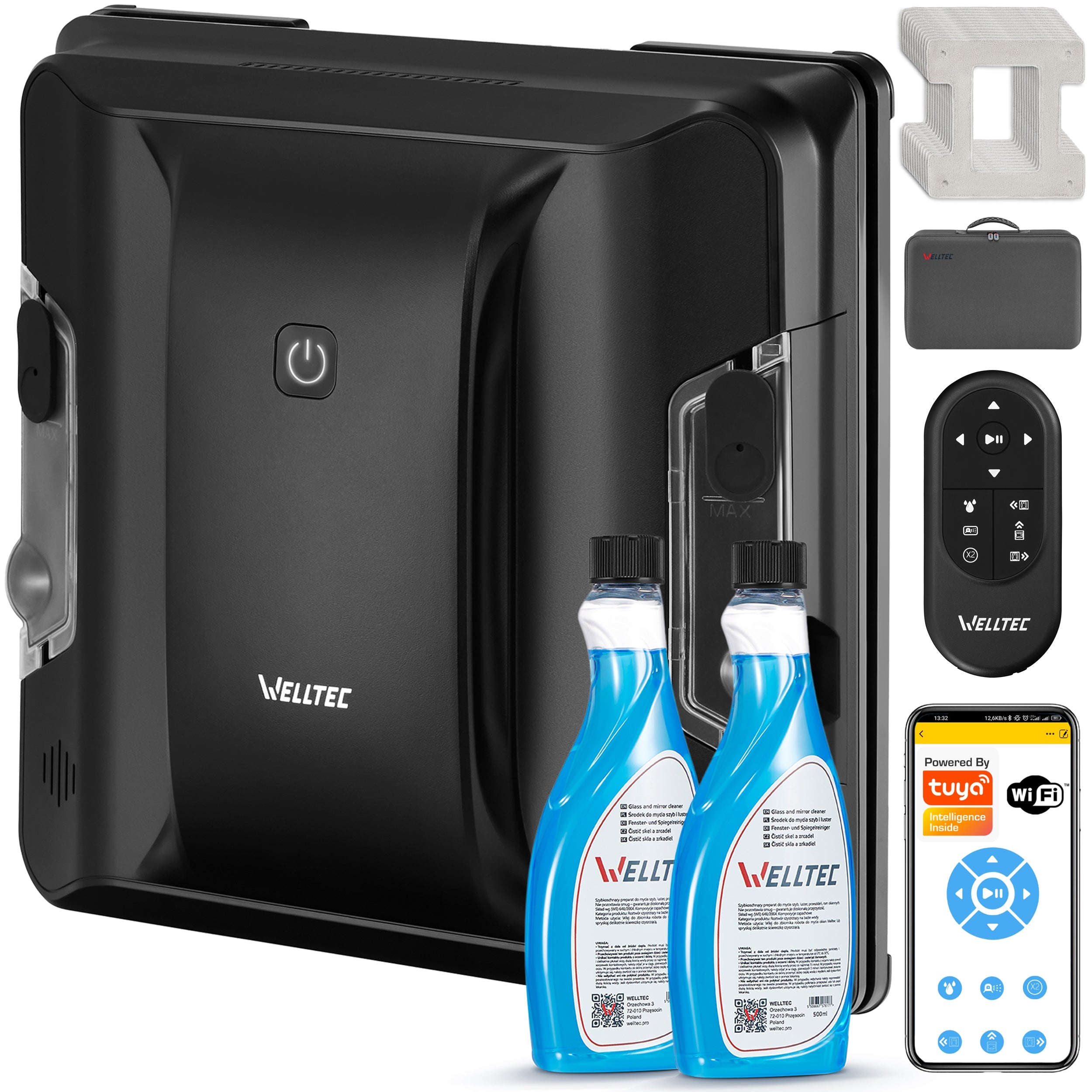 WELLTEC RX4 PRO - WINDOW CLEANING ROBOT | 4000Pa | WiFi | REMOTE CONTROL + ACCESSORIES