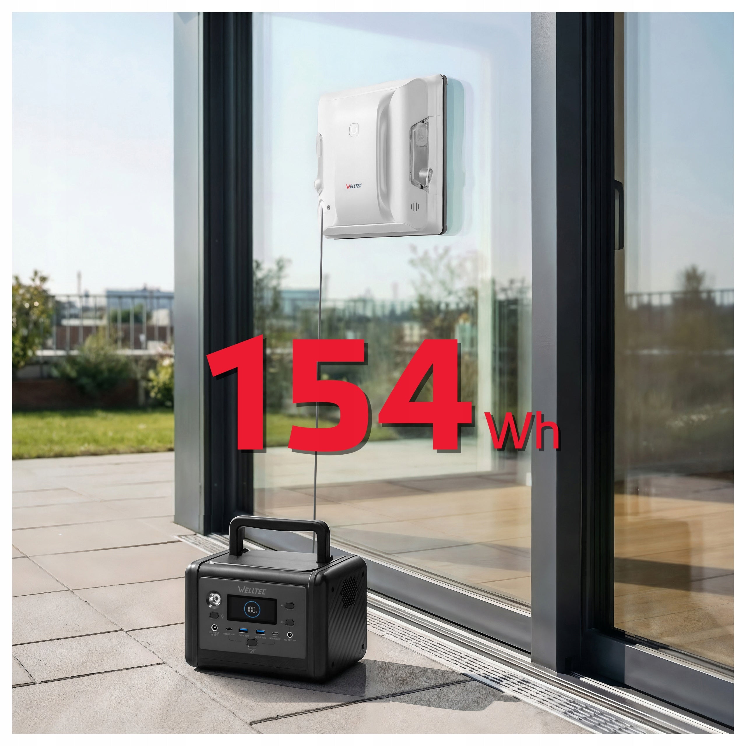 WELLTEC RX4 ULTRA - WINDOW CLEANER | POWER STATION | 4000Pa | WiFi Brand Welltec