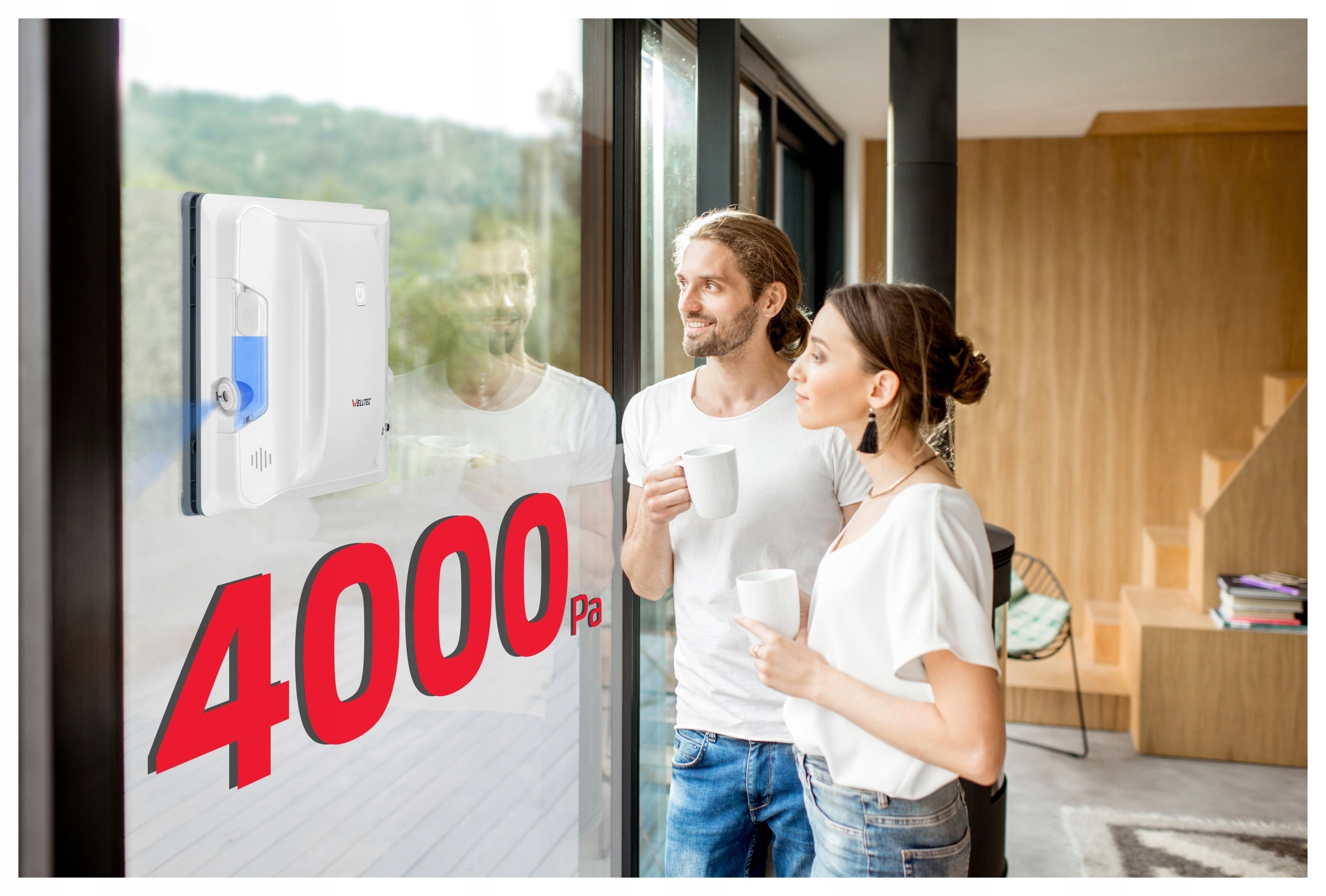 WELLTEC RX4 ULTRA - WINDOW CLEANER | POWER STATION | 4000Pa | WiFi Manufacturer code RX4 Ultra White