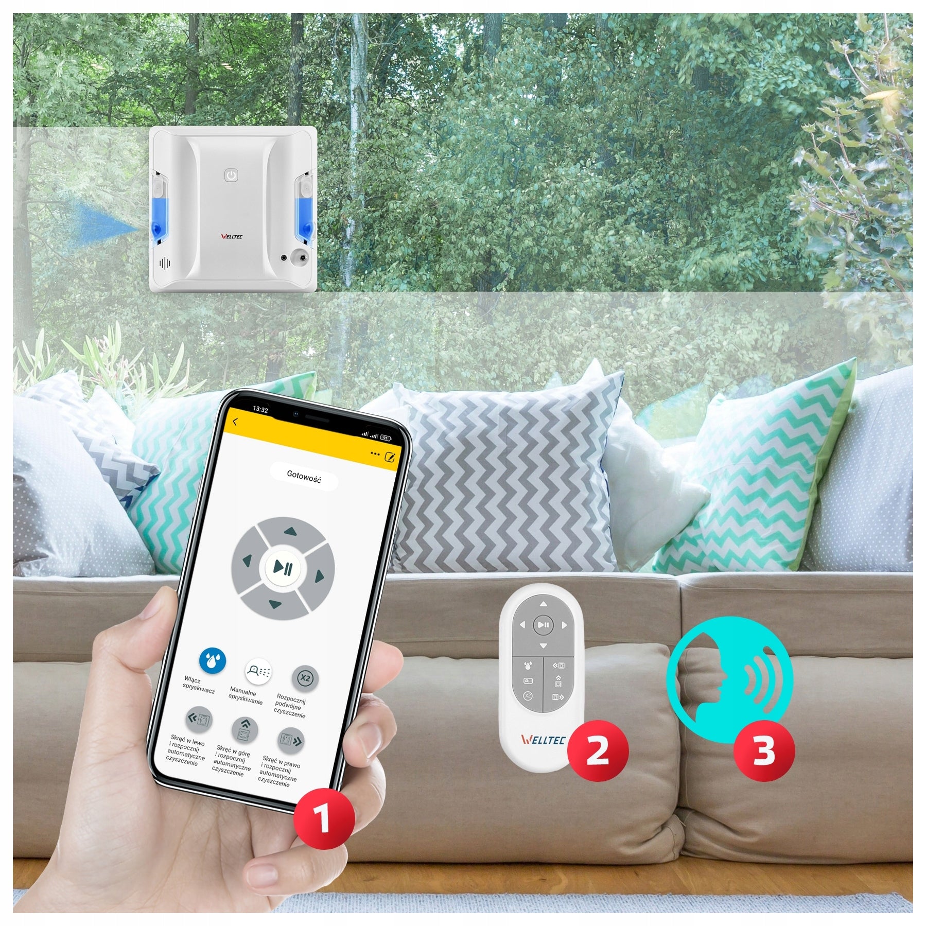WELLTEC RX4 ULTRA - WINDOW CLEANER | POWER STATION | 4000Pa | WiFi Model RX4 Ultra White