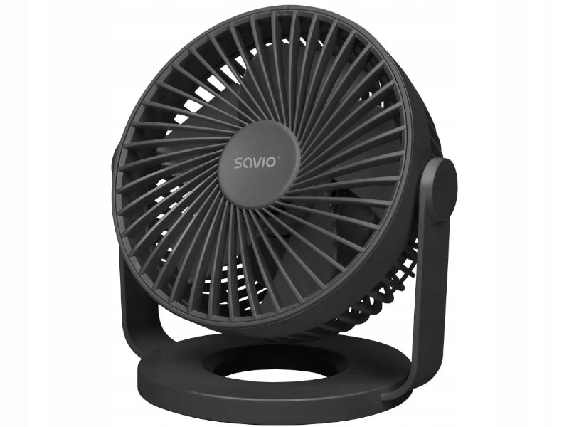 WENTYLATOR BIURKOWY CICHY MOCNY WIATRAK BEZPRZEWODOWY 4 TRYBY USB TYP-C Dominant color black