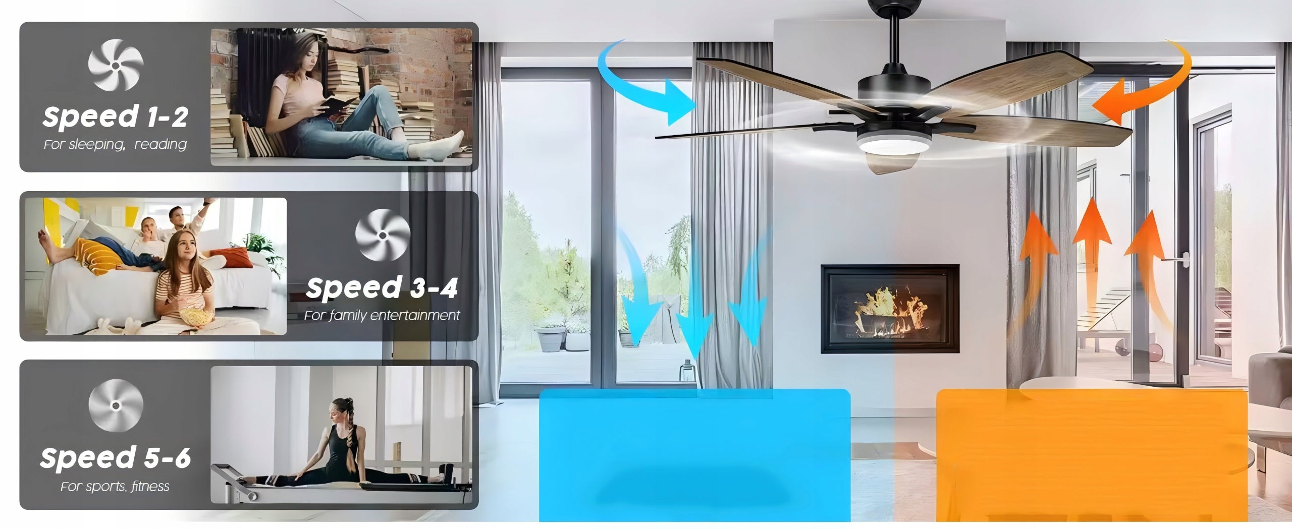 WENTYLATOR SUFITOWY LAMPA SUFITOWA 6 PRĘDKOŚCI 42" Z TIMER + PILOT Kod producenta CFN1318BM