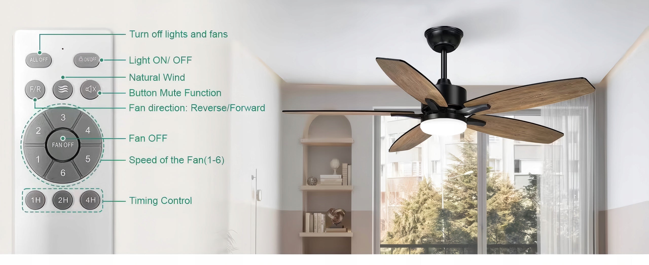 WENTYLATOR SUFITOWY LAMPA SUFITOWA 6 PRĘDKOŚCI 42" Z TIMER + PILOT Rodzaj wentylatora sufitowy