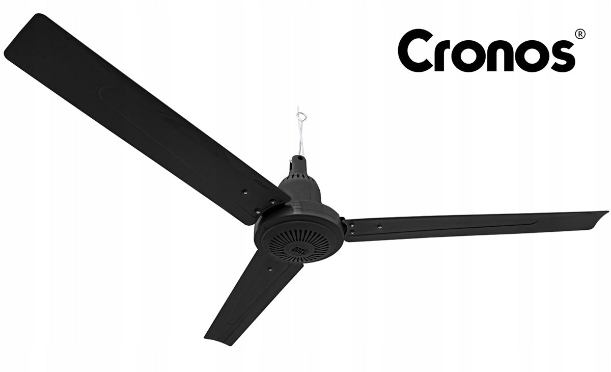 WENTYLATOR SUFITOWY Z WIATRAKIEM CICHY CZARNY WIATRAK 70cm + PILOT TIMER Brand Cronos