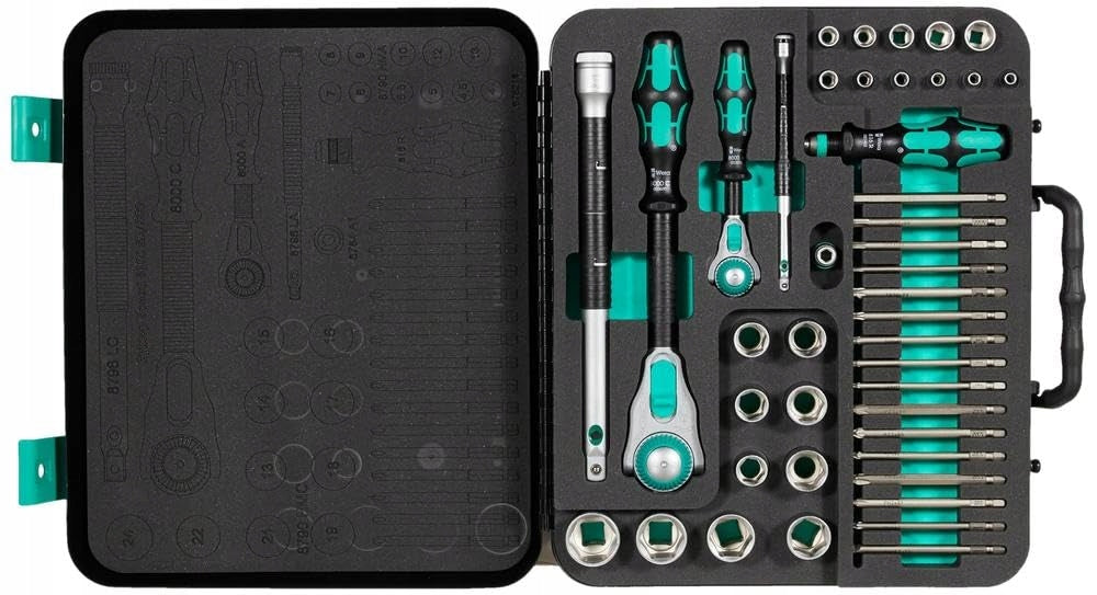 WERA Zyklop Speed 43 Socket Wrench Set Elements Meter 1/4 and 1/2 Inch