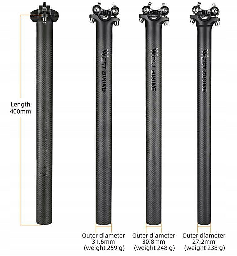 WESTBIKING Lightweight Carbon Saddle Bracket 27,2 / 400 mm / 238g Packaging status original