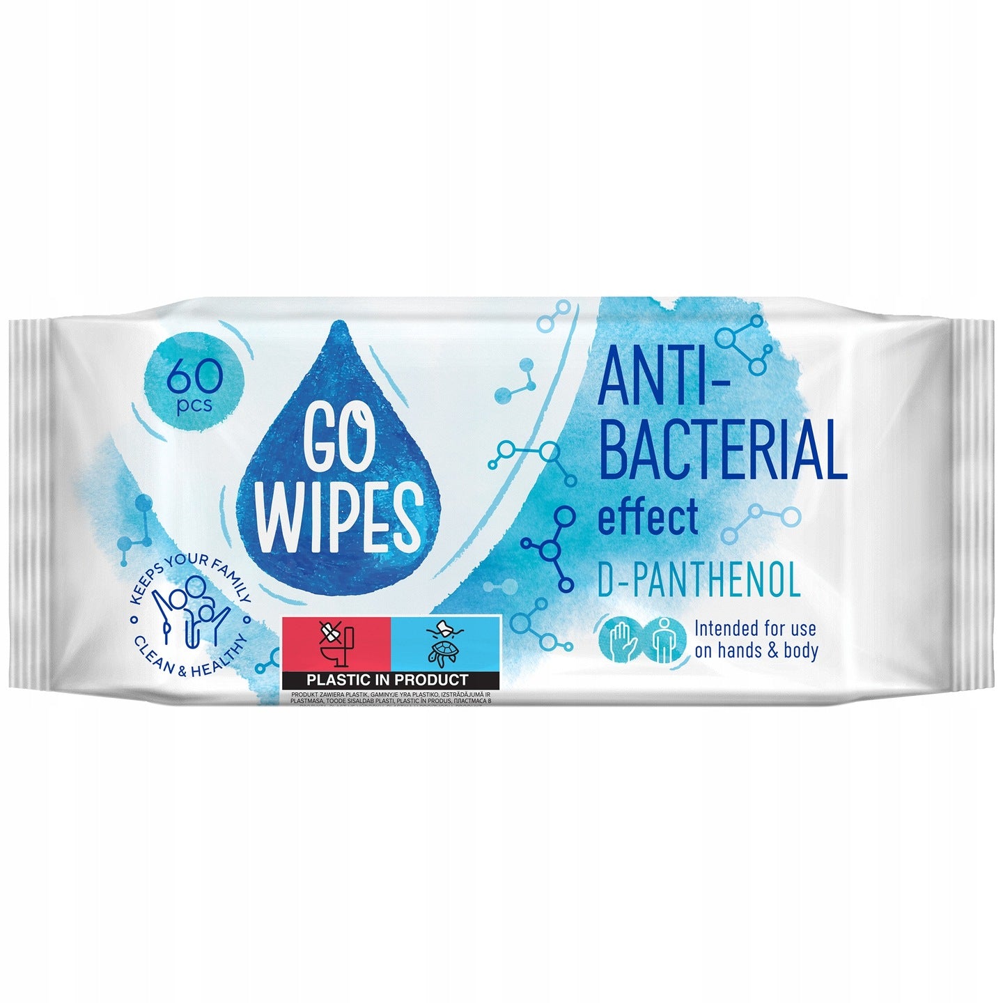 WET ANTIBACTERIAL WIPES with D-Panthenol GoWipes 60 pcs