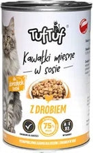 WET CAT FOOD 75% MEAT 24x 415g. PIECES IN SAUCE TUF TUF MIX 9,96kg Packaging status original