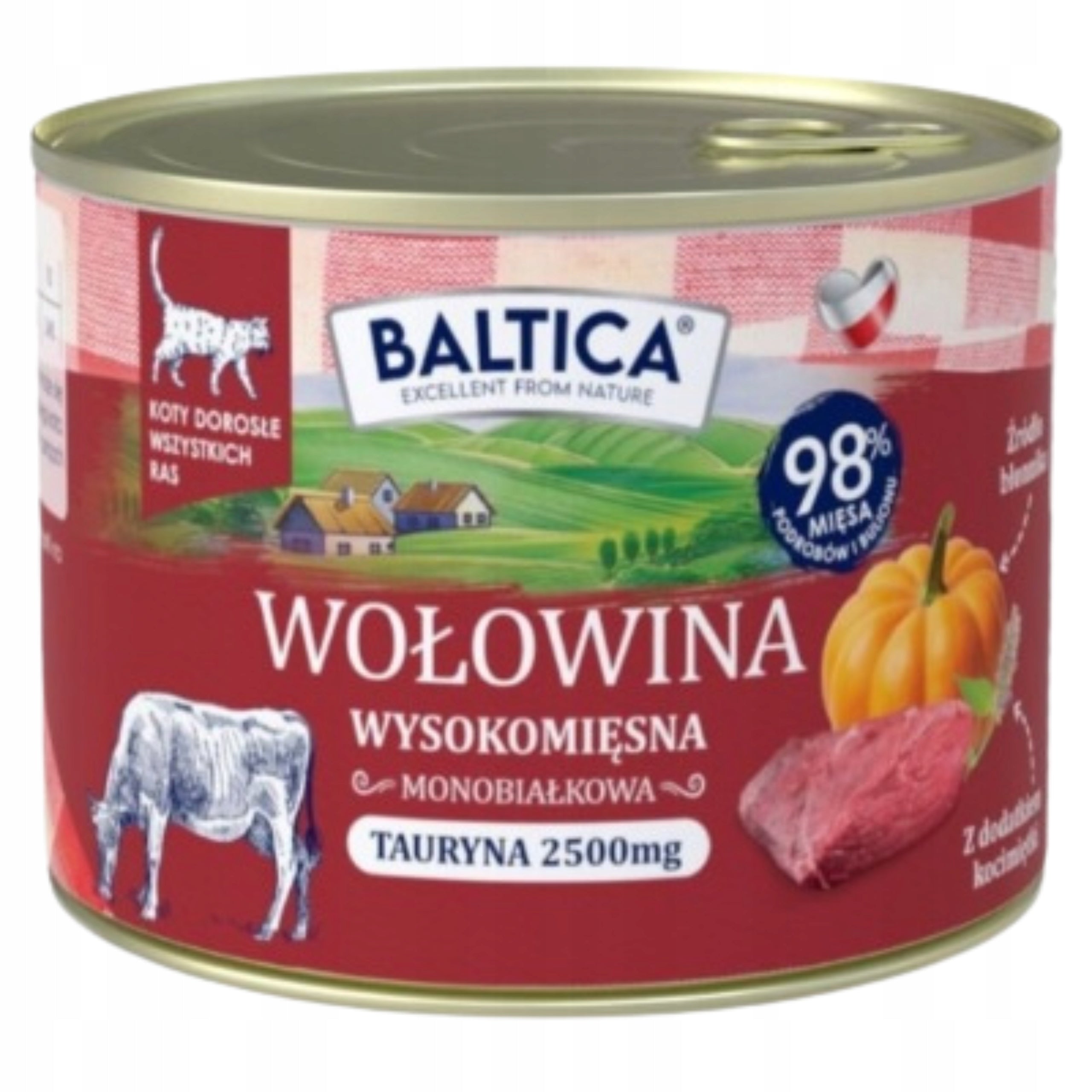 WET CAT FOOD Baltica Beef with liver 185g GRAIN-FREE Can