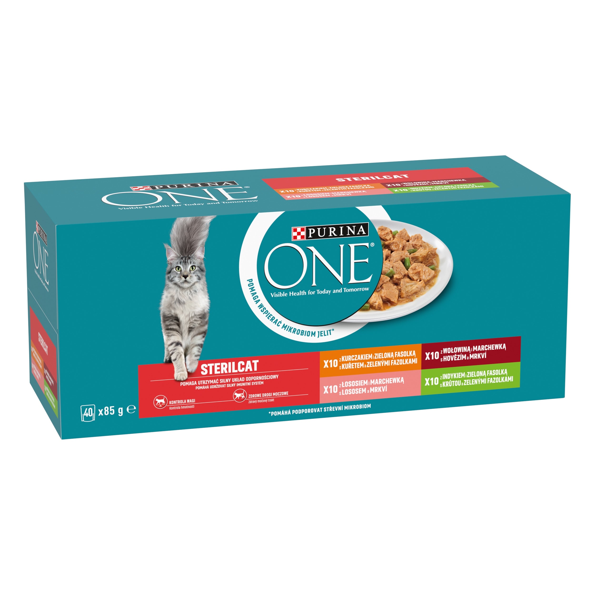 WET CAT FOOD PURINA ONE STERILCAT - MIX OF FLAVORS, 40X85G